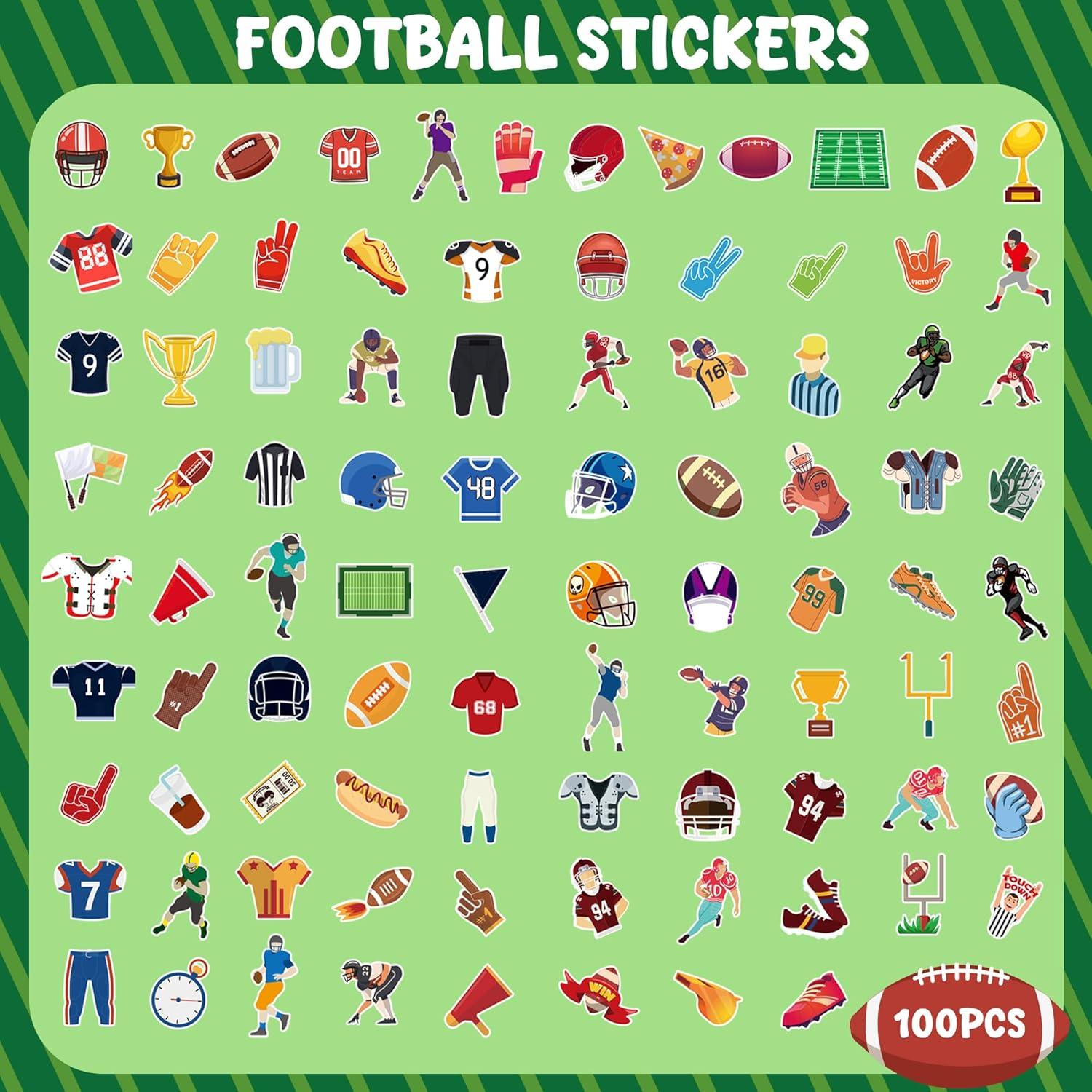 image:image100 PCS Soccer Stickers for Kids Water BottleLaptop Sports Football Stickers for Toddlers Activities Birthday Party Toys Games Crafts Gifts for KidsFootball Soccer Party Supplies Favors for TeensFootball