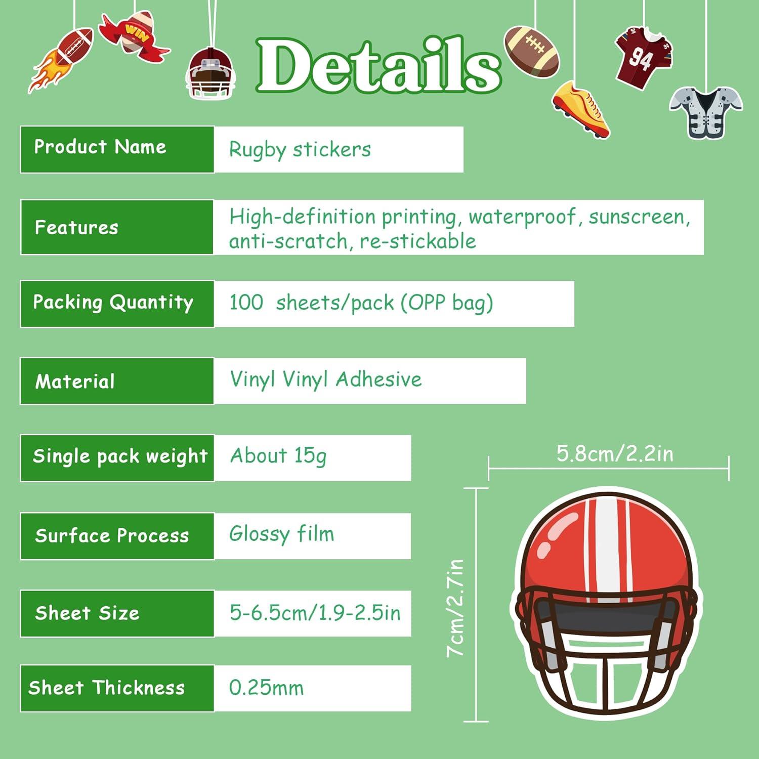 image:image100 PCS Soccer Stickers for Kids Water BottleLaptop Sports Football Stickers for Toddlers Activities Birthday Party Toys Games Crafts Gifts for KidsFootball Soccer Party Supplies Favors for TeensFootball