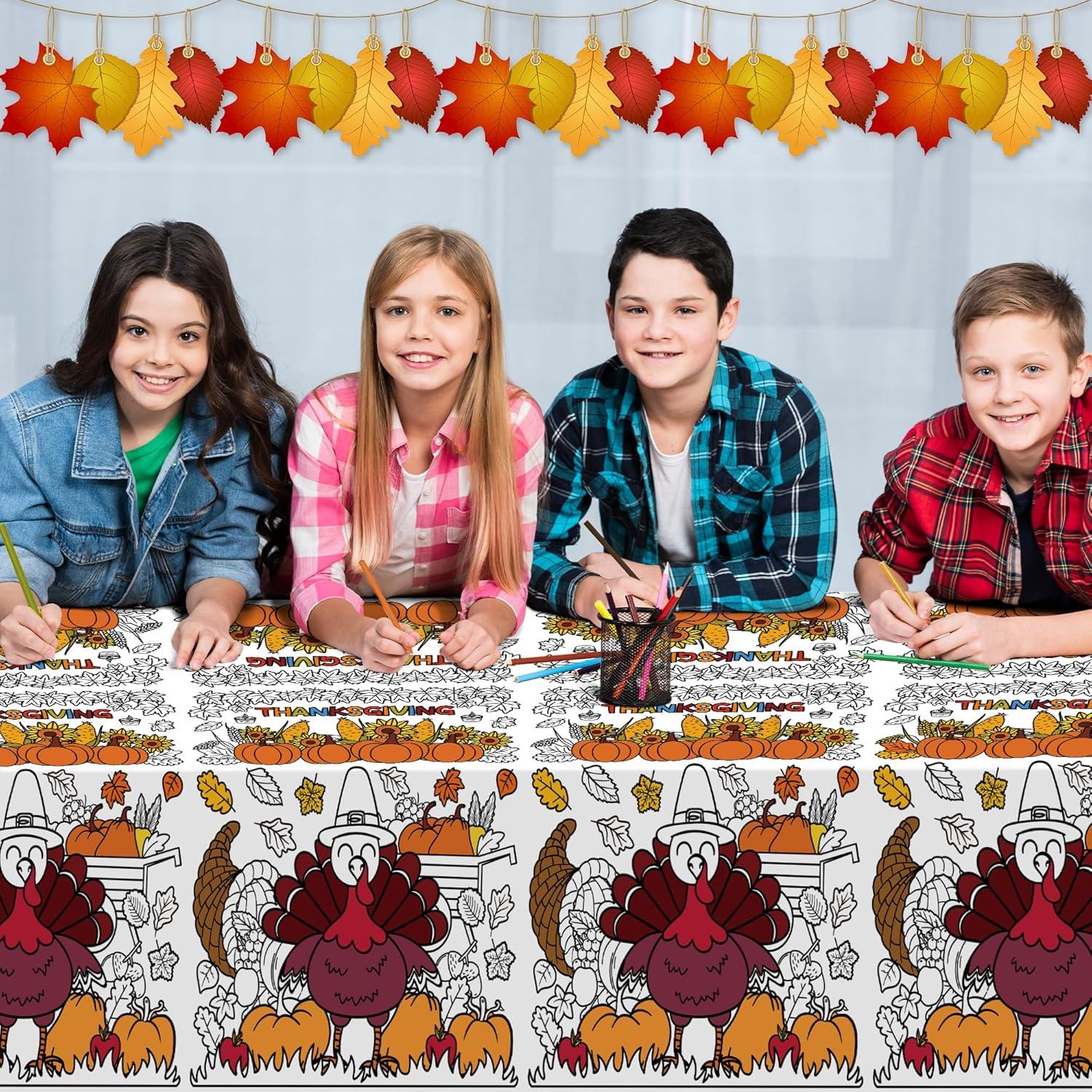 image:image2 PCS Thanksgiving Giant Coloring PosterTablecloth