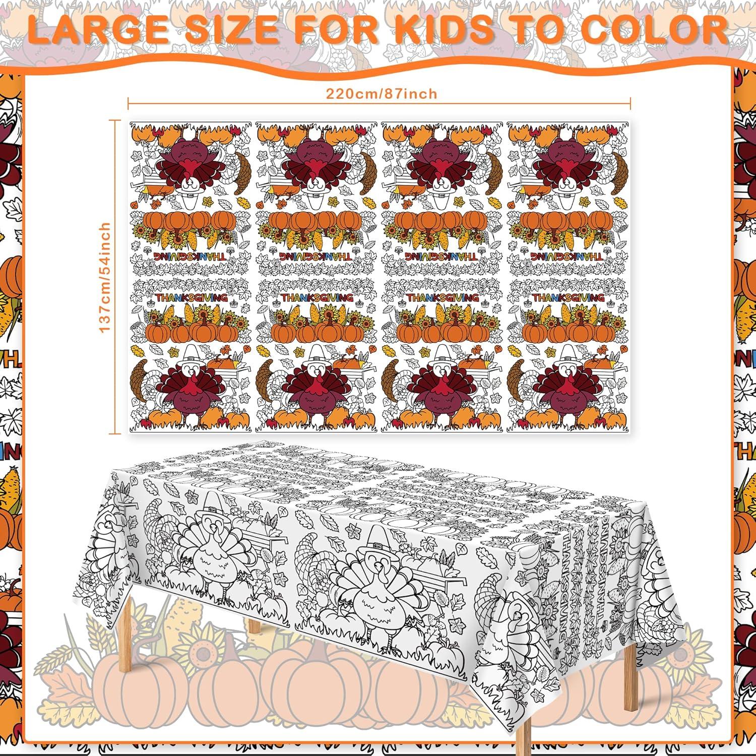 image:image2 PCS Thanksgiving Giant Coloring PosterTablecloth