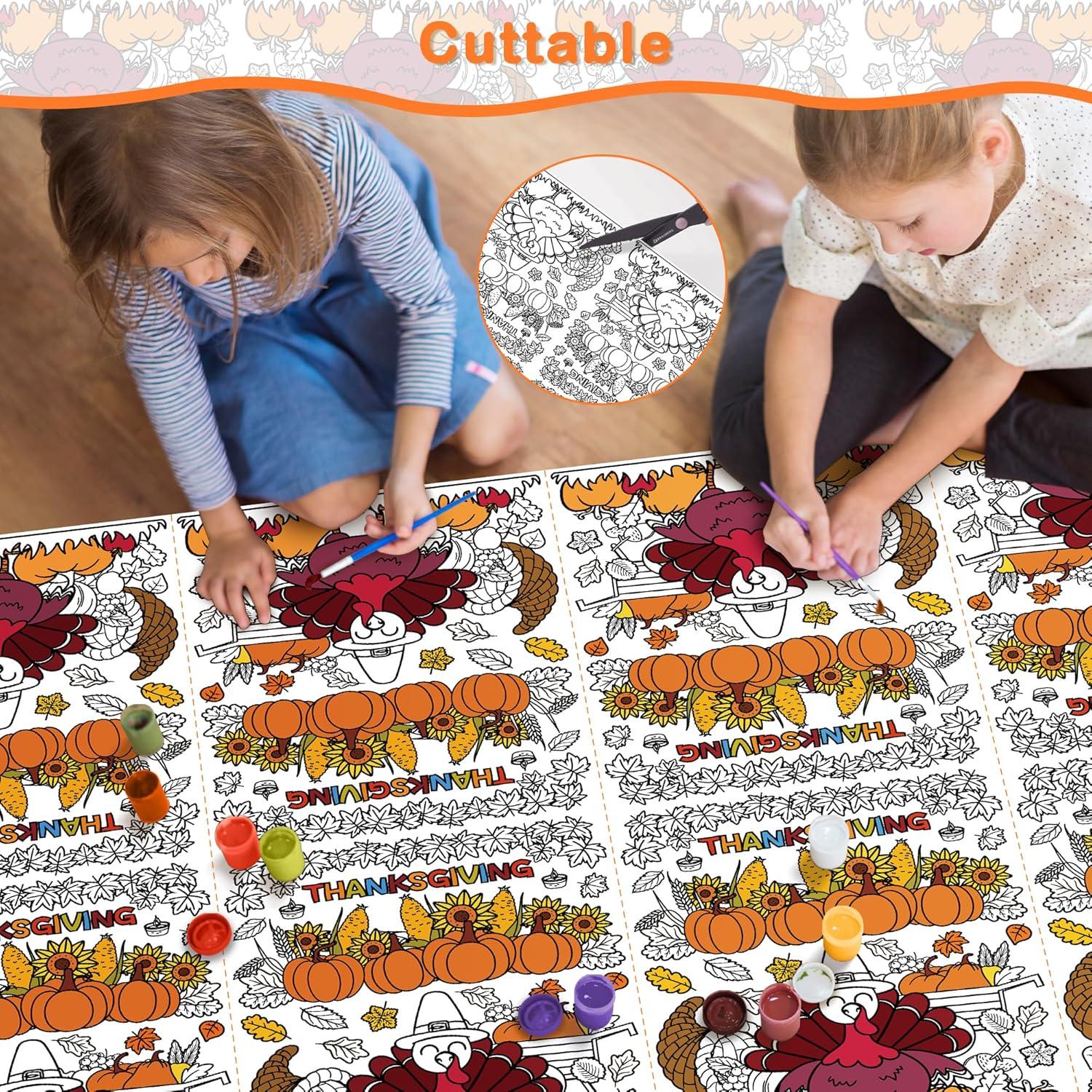 image:image2 PCS Thanksgiving Giant Coloring PosterTablecloth