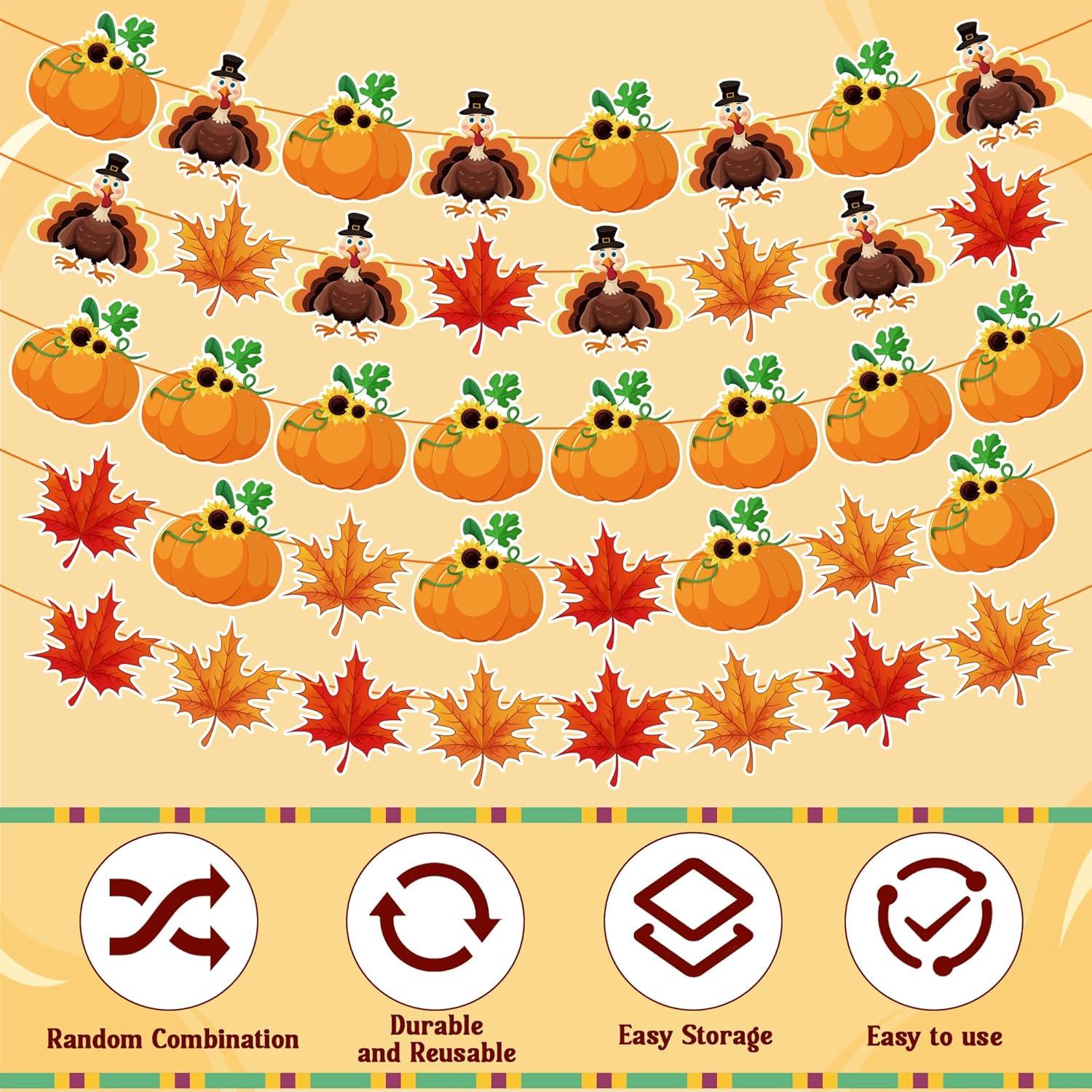 image:imageOHOME 2 Pack Thanksgiving Tablecloth with Thanksgiving Garland