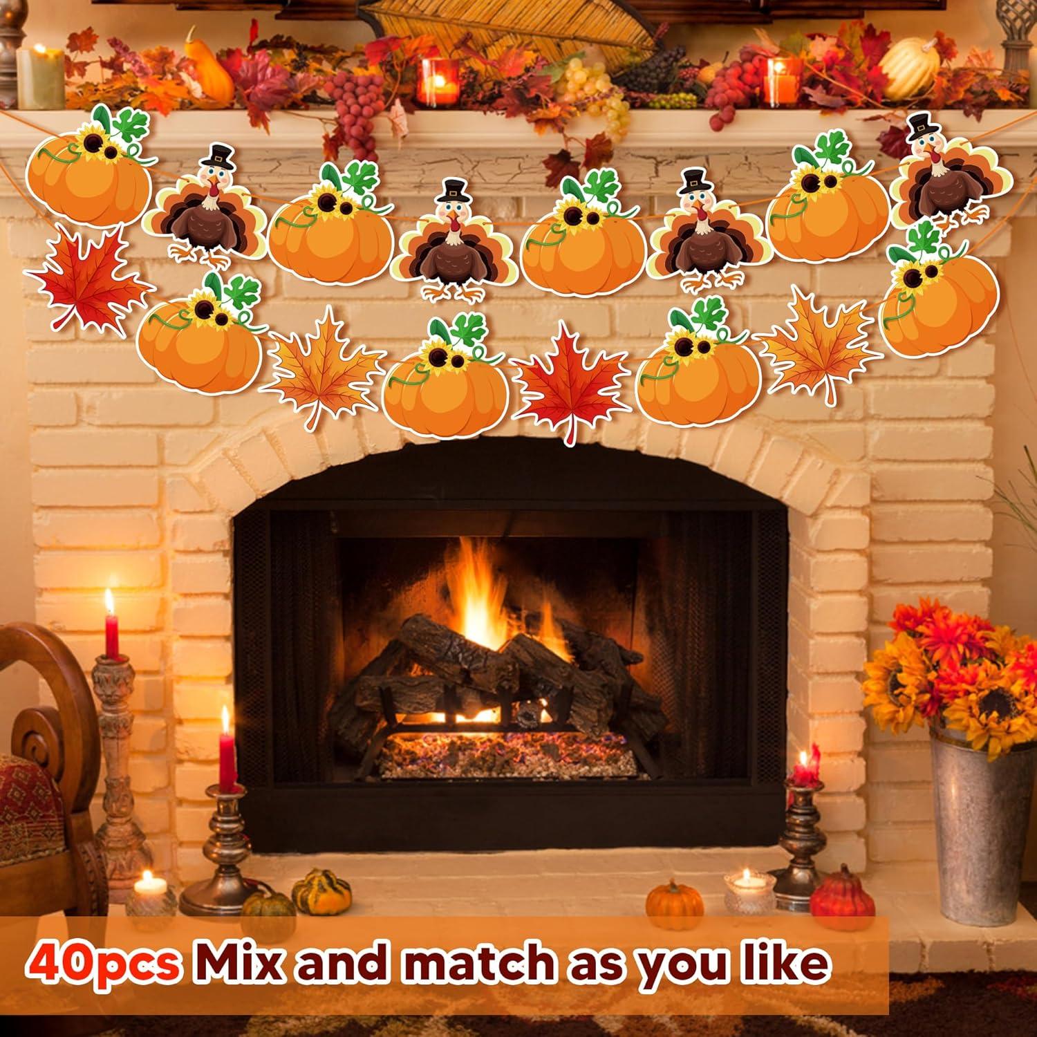 image:imageOHOME 2 Pack Thanksgiving Tablecloth with Thanksgiving Garland