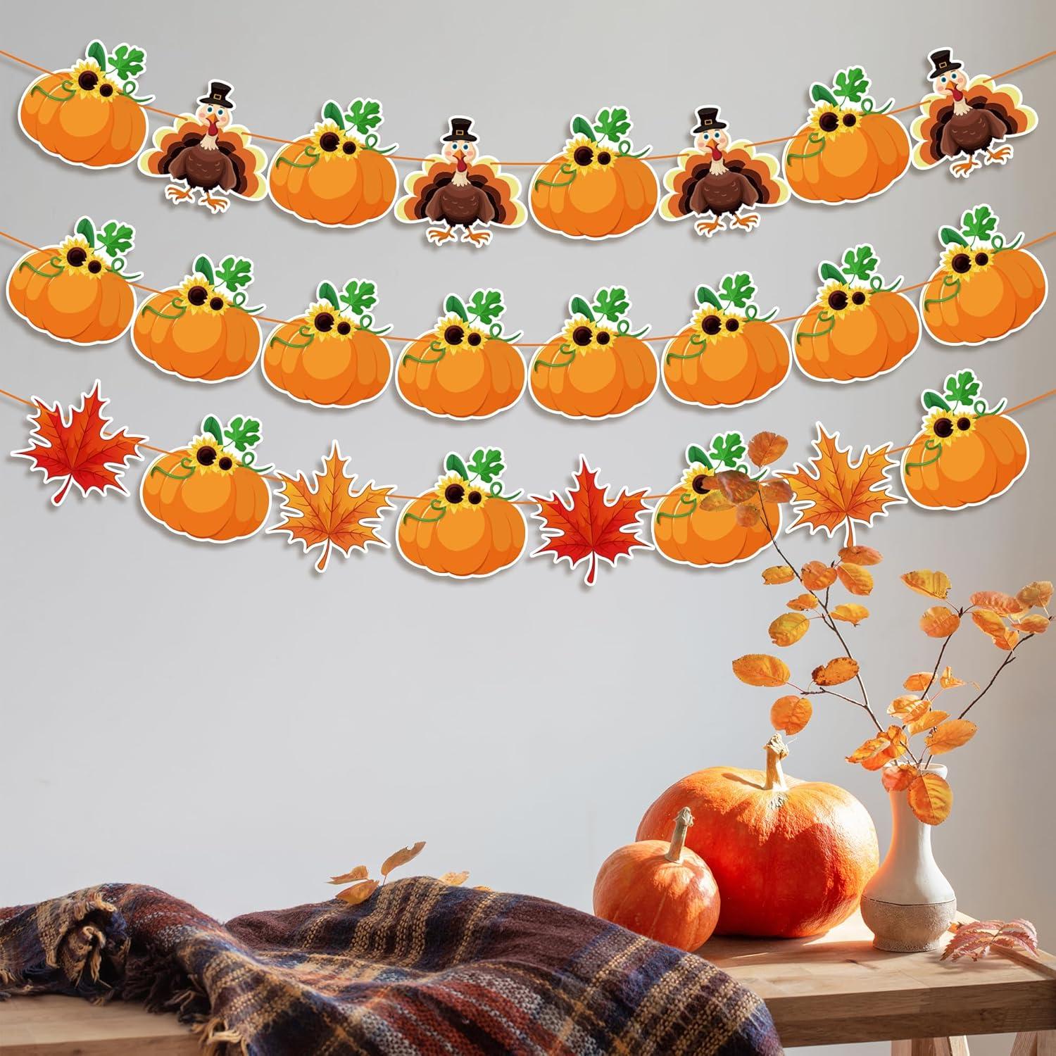 image:imageOHOME 3 Pack Thanksgiving Tablecloth with Thanksgiving Garland