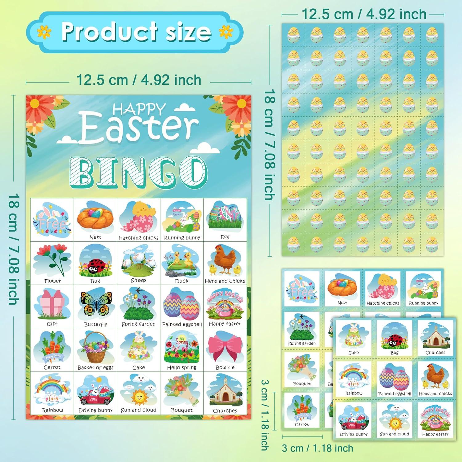 image:imageOHOME Easter Bingo Games for Kids Basket Stuffers Easter Crafts Toys for Boys Girls Adults TeensClassroom Activities Gifts Party Favors Easter Basket Essentials 24 PlayersEaster