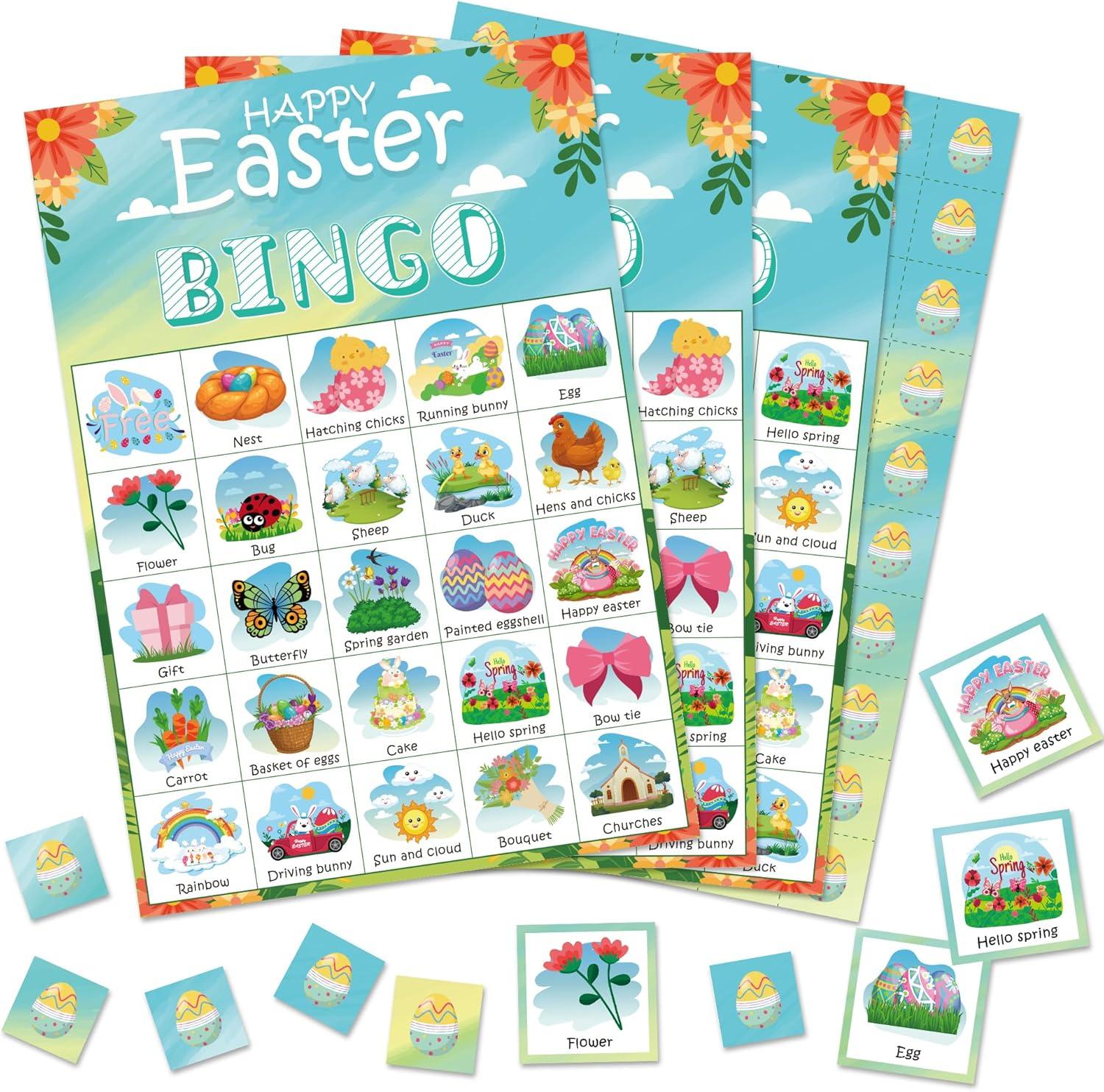 image:imageOHOME Easter Bingo Games for Kids Basket Stuffers Easter Crafts Toys for Boys Girls Adults TeensClassroom Activities Gifts Party Favors Easter Basket Essentials 24 PlayersEaster