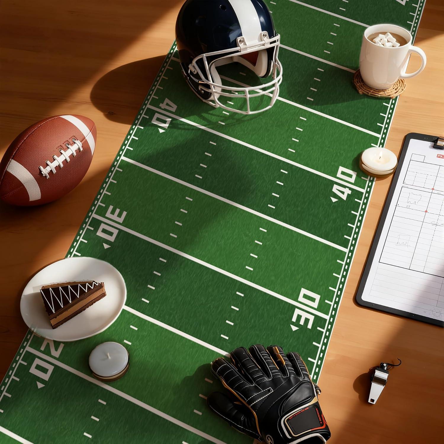 image:imageOHOME Football Party Decorations for Super Game Bowl 2026 Game Day Table Runner Football Decor Party Supplies Football Theme Birthday Decorations Holiday Banner for HomeFootball