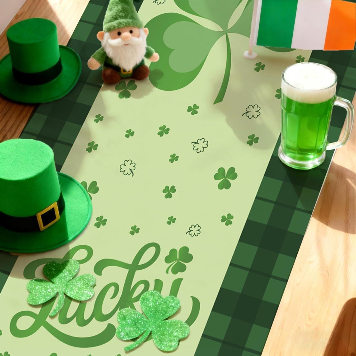 image:imageOHOME Football Party Decorations for Super Game Bowl 2026 Game Day Table Runner Football Decor Party Supplies Football Theme Birthday Decorations Holiday Banner for HomeSt Patricks day