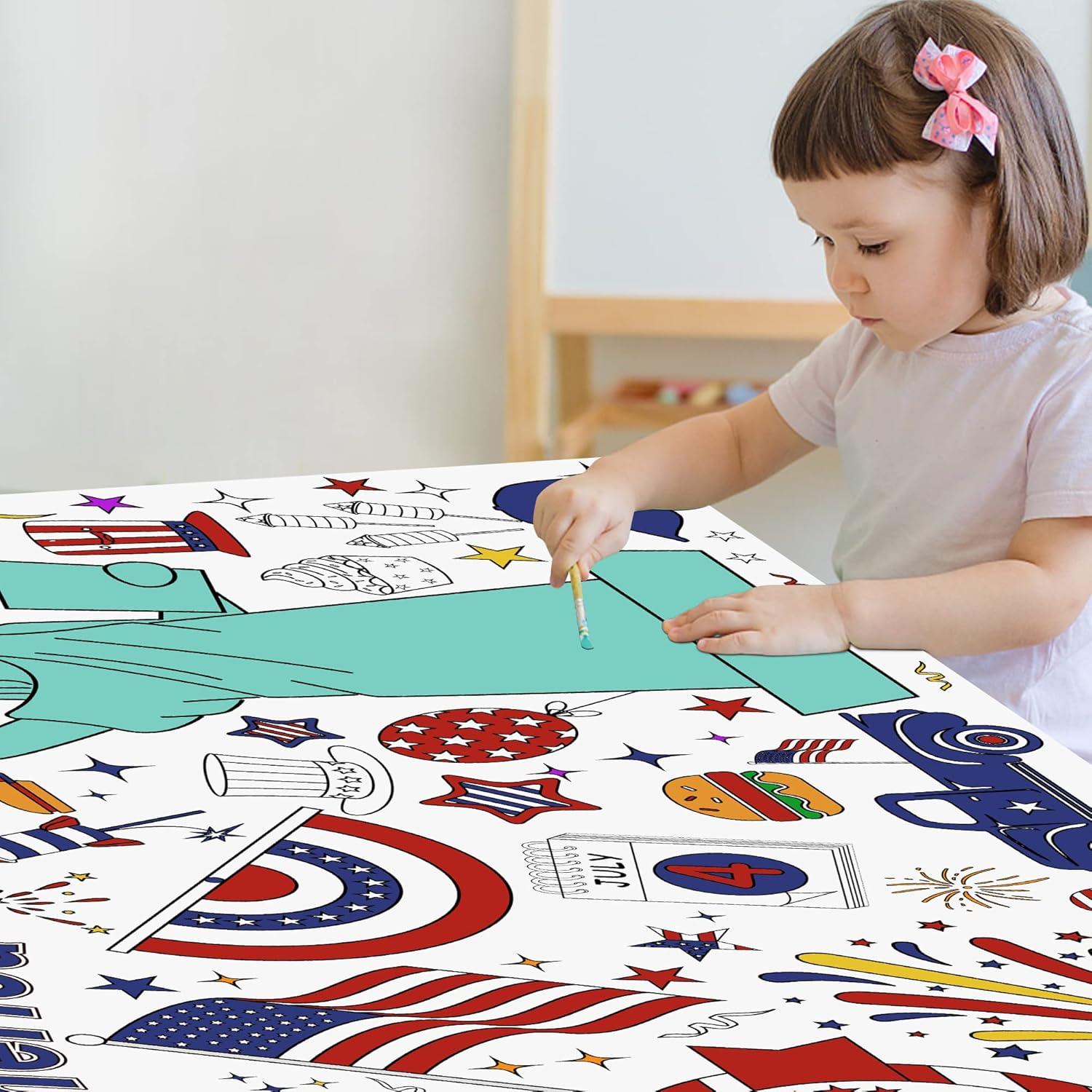 image:imageOHOME Giant Coloring Tablecloth Birthday Decorations Arts amp Crafts for Kids Ages 4124th of july