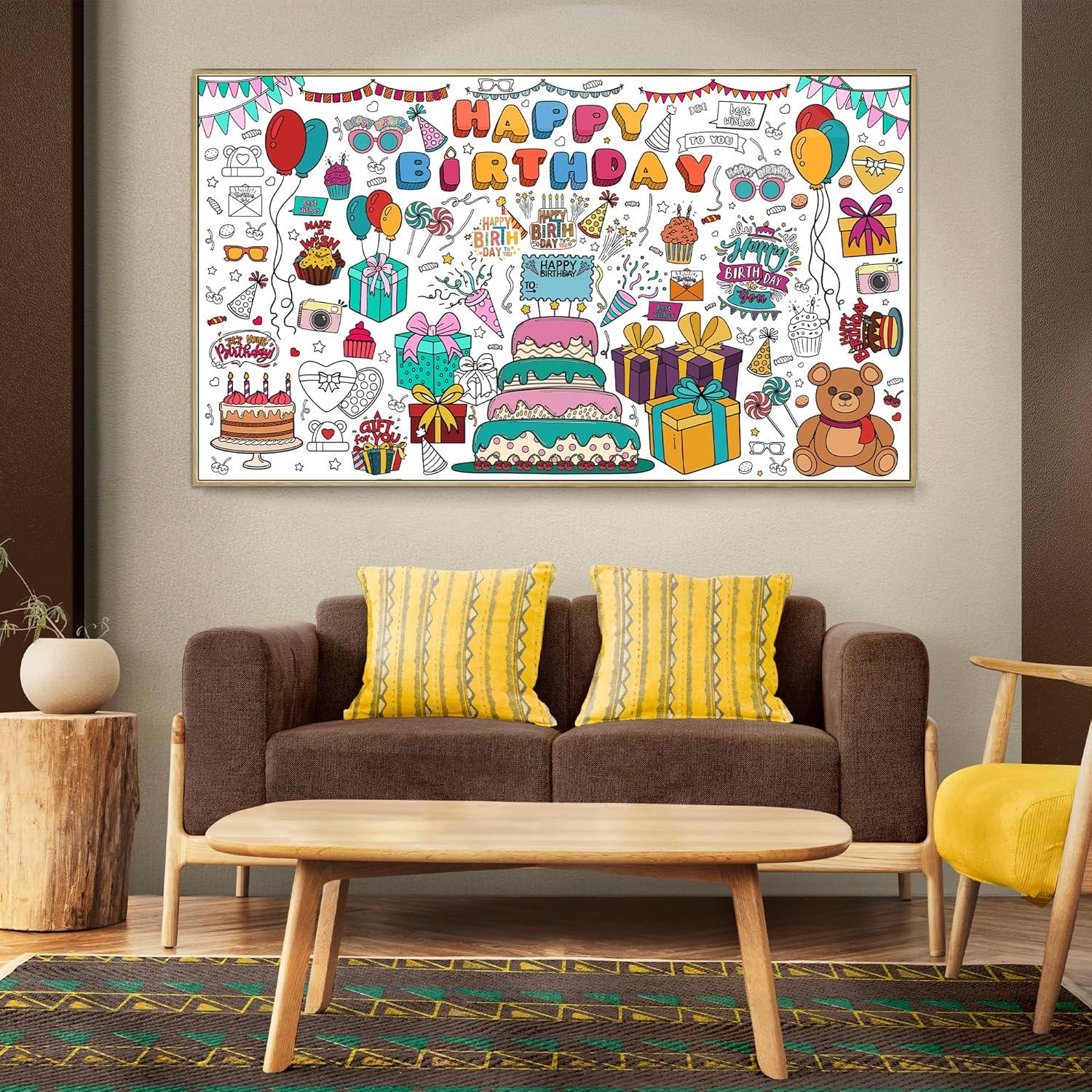 image:imageOHOME Giant Coloring Tablecloth Birthday Decorations Arts amp Crafts for Kids Ages 412Birthday