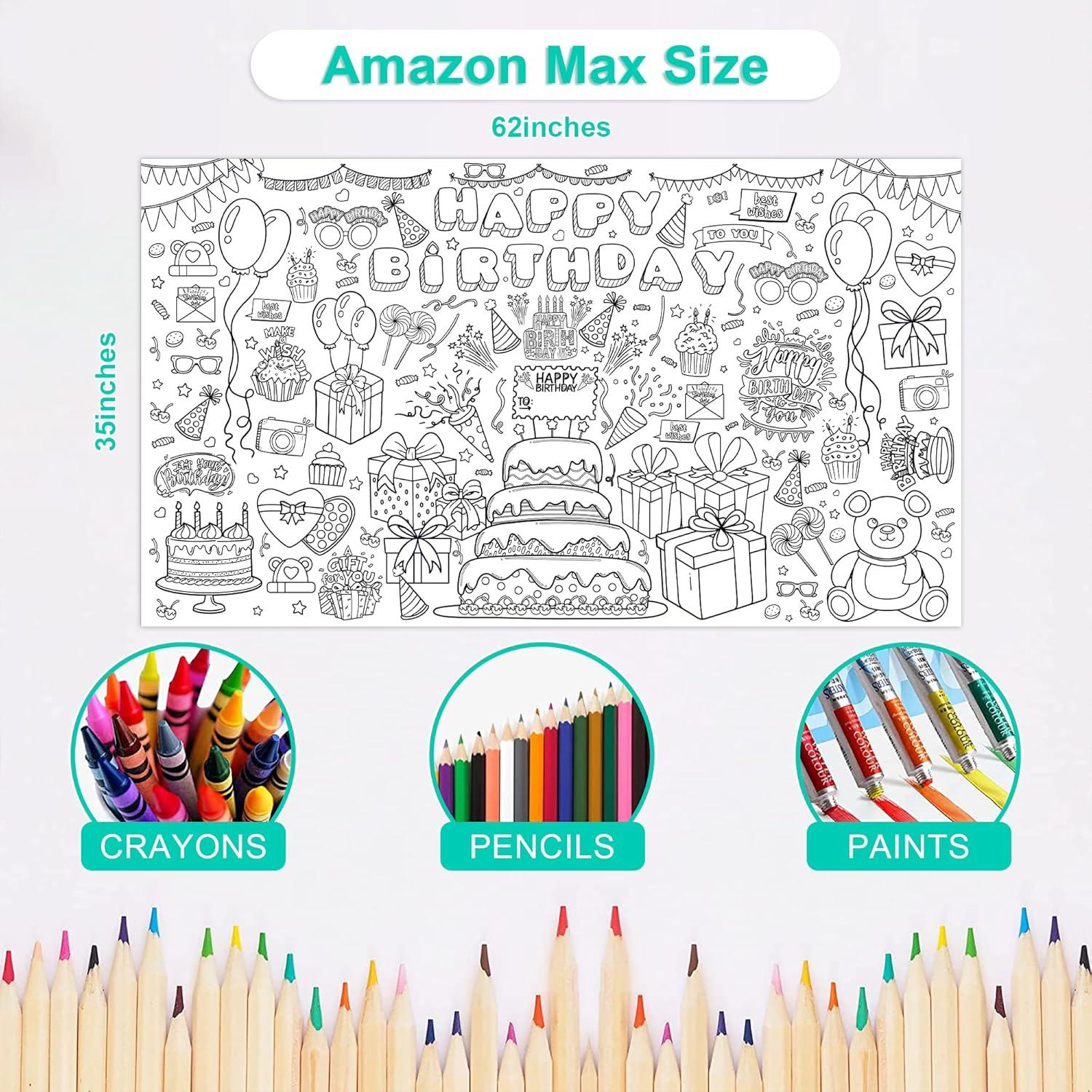 image:imageOHOME Giant Coloring Tablecloth Birthday Decorations Arts amp Crafts for Kids Ages 412Birthday