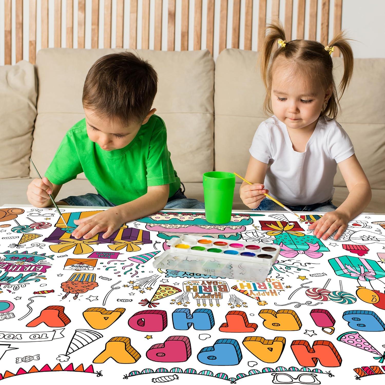 image:imageOHOME Giant Coloring Tablecloth Birthday Decorations Arts amp Crafts for Kids Ages 412Birthday