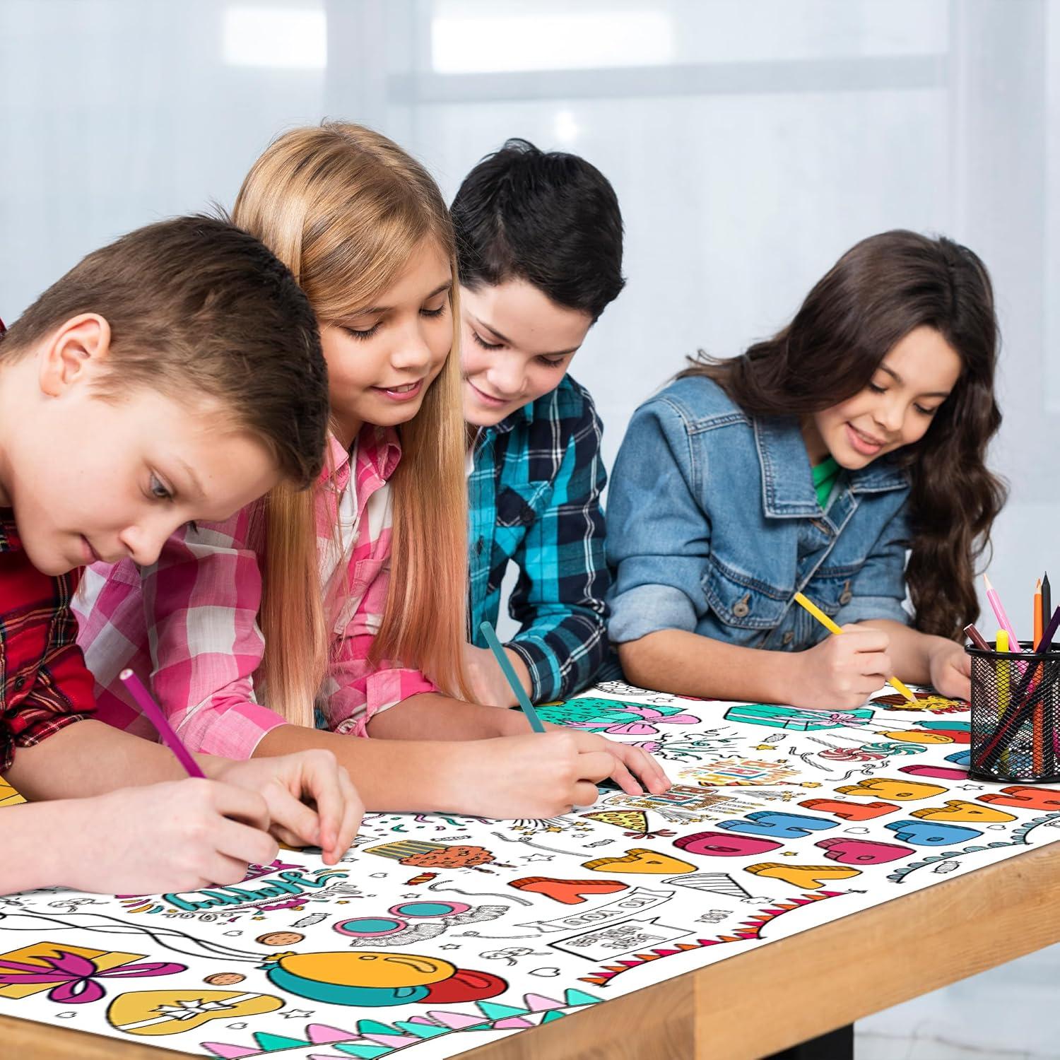 image:imageOHOME Giant Coloring Tablecloth Birthday Decorations Arts amp Crafts for Kids Ages 412Birthday