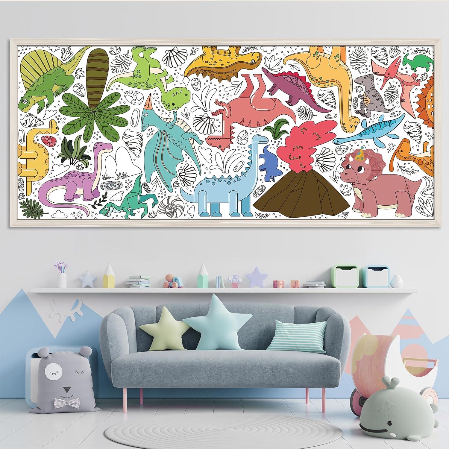 image:imageOHOME Giant Coloring Tablecloth Birthday Decorations Arts amp Crafts for Kids Ages 412Dinosaur