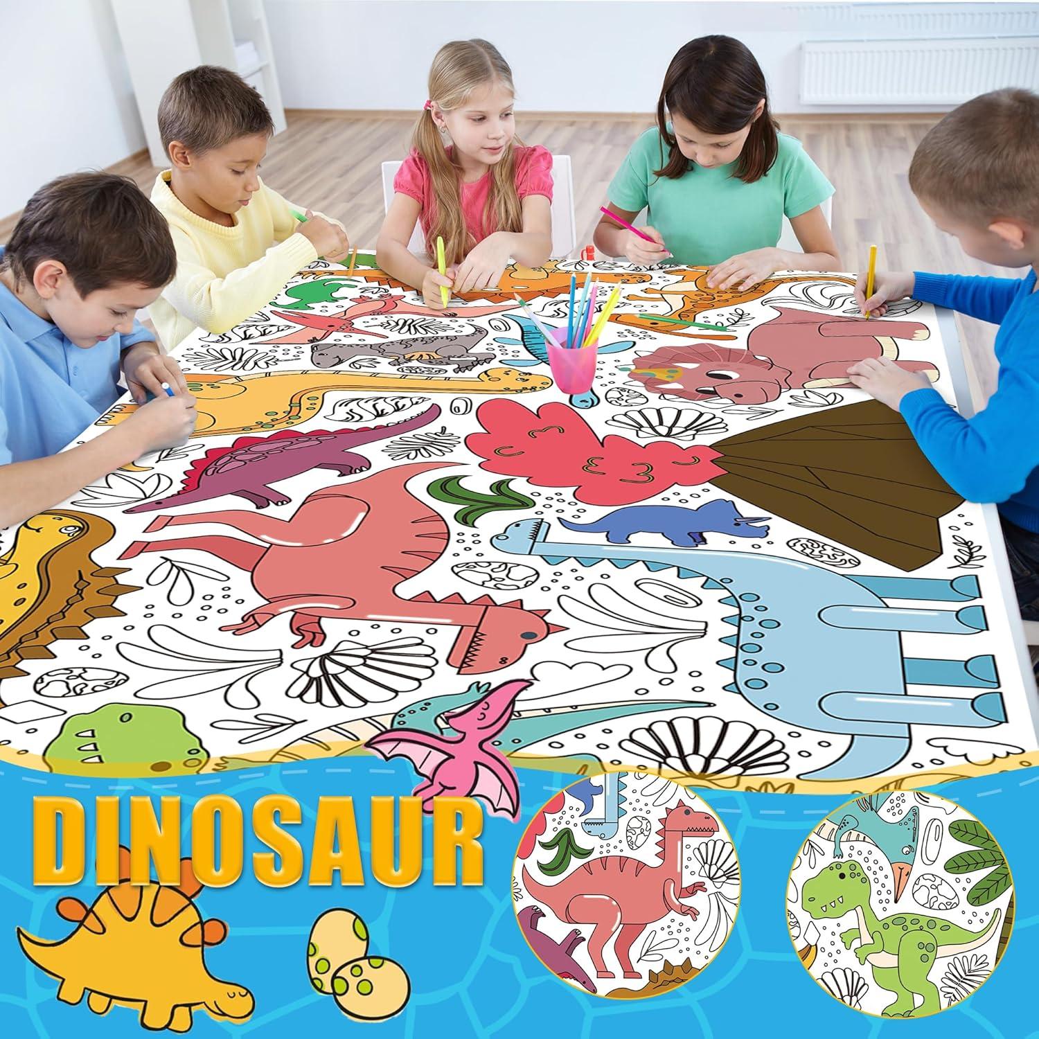 image:imageOHOME Giant Coloring Tablecloth Birthday Decorations Arts amp Crafts for Kids Ages 412Dinosaur