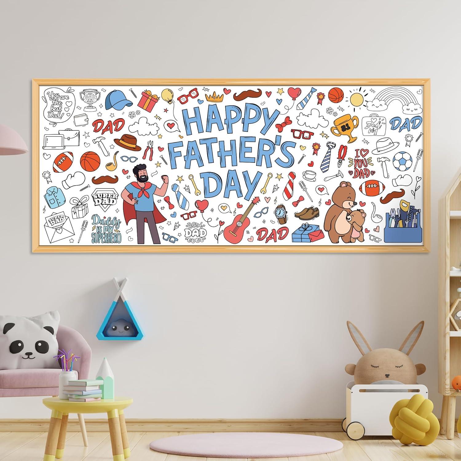image:imageOHOME Giant Coloring Tablecloth Birthday Decorations Arts amp Crafts for Kids Ages 412Fathers Day