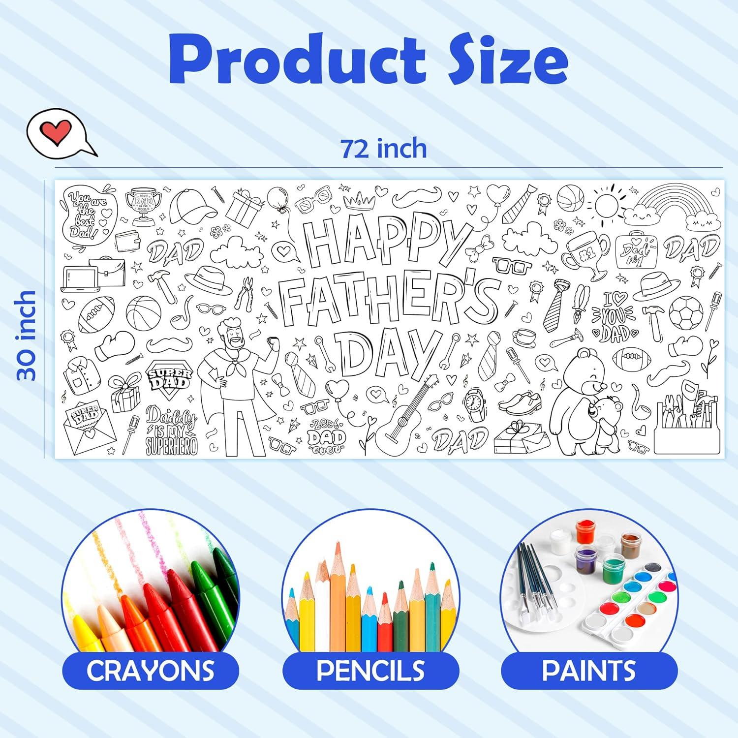 image:imageOHOME Giant Coloring Tablecloth Birthday Decorations Arts amp Crafts for Kids Ages 412Fathers Day