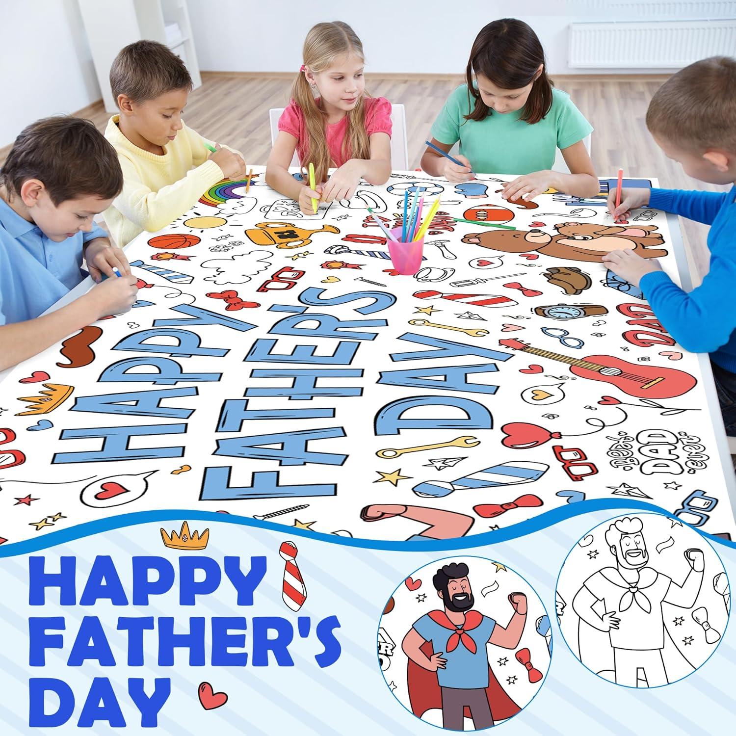 image:imageOHOME Giant Coloring Tablecloth Birthday Decorations Arts amp Crafts for Kids Ages 412Fathers Day