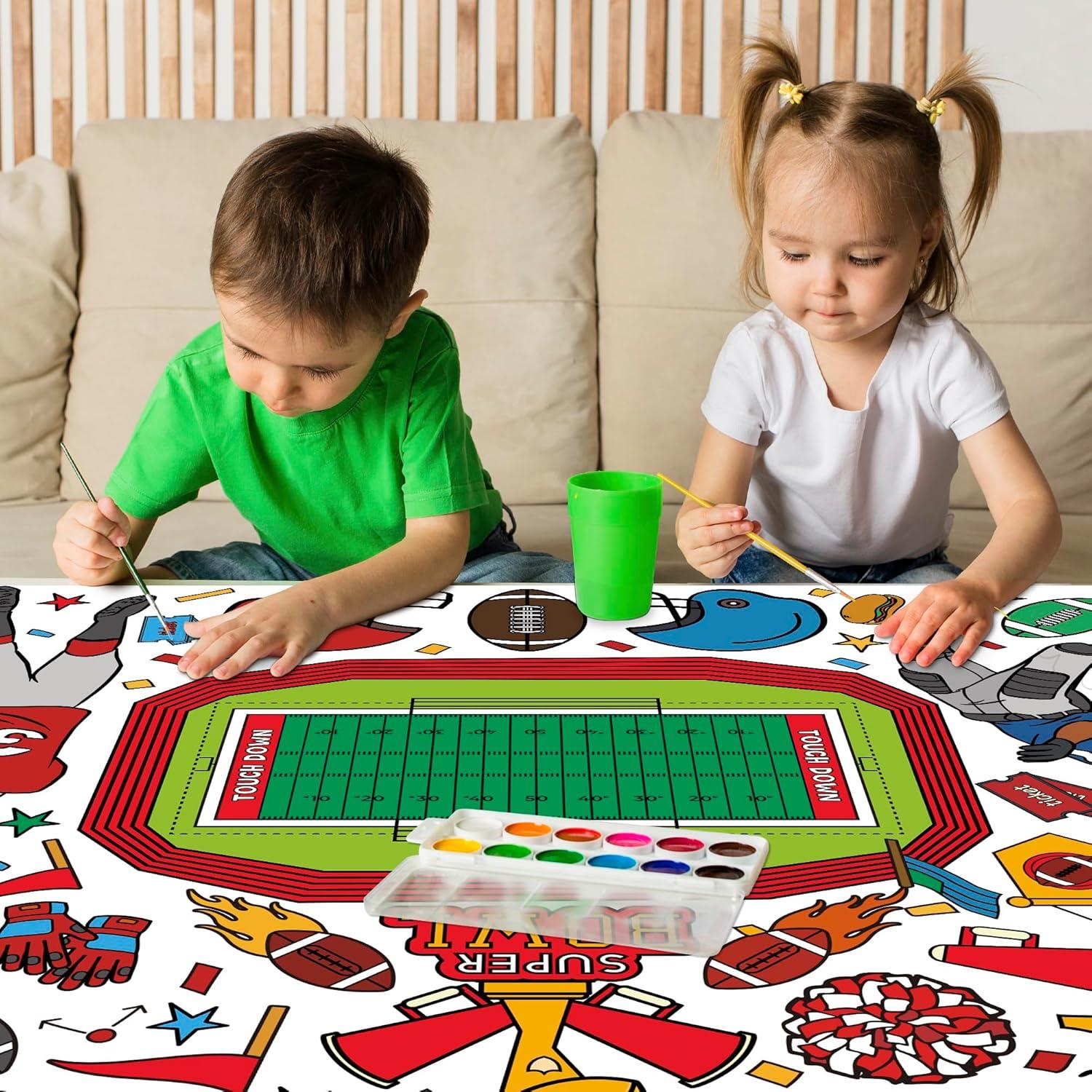 image:imageOHOME Giant Coloring Tablecloth Birthday Decorations Arts amp Crafts for Kids Ages 412Football
