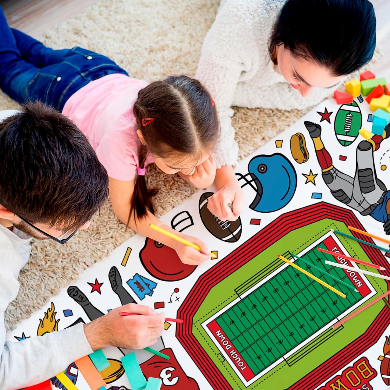 image:imageOHOME Giant Coloring Tablecloth Birthday Decorations Arts amp Crafts for Kids Ages 412Football