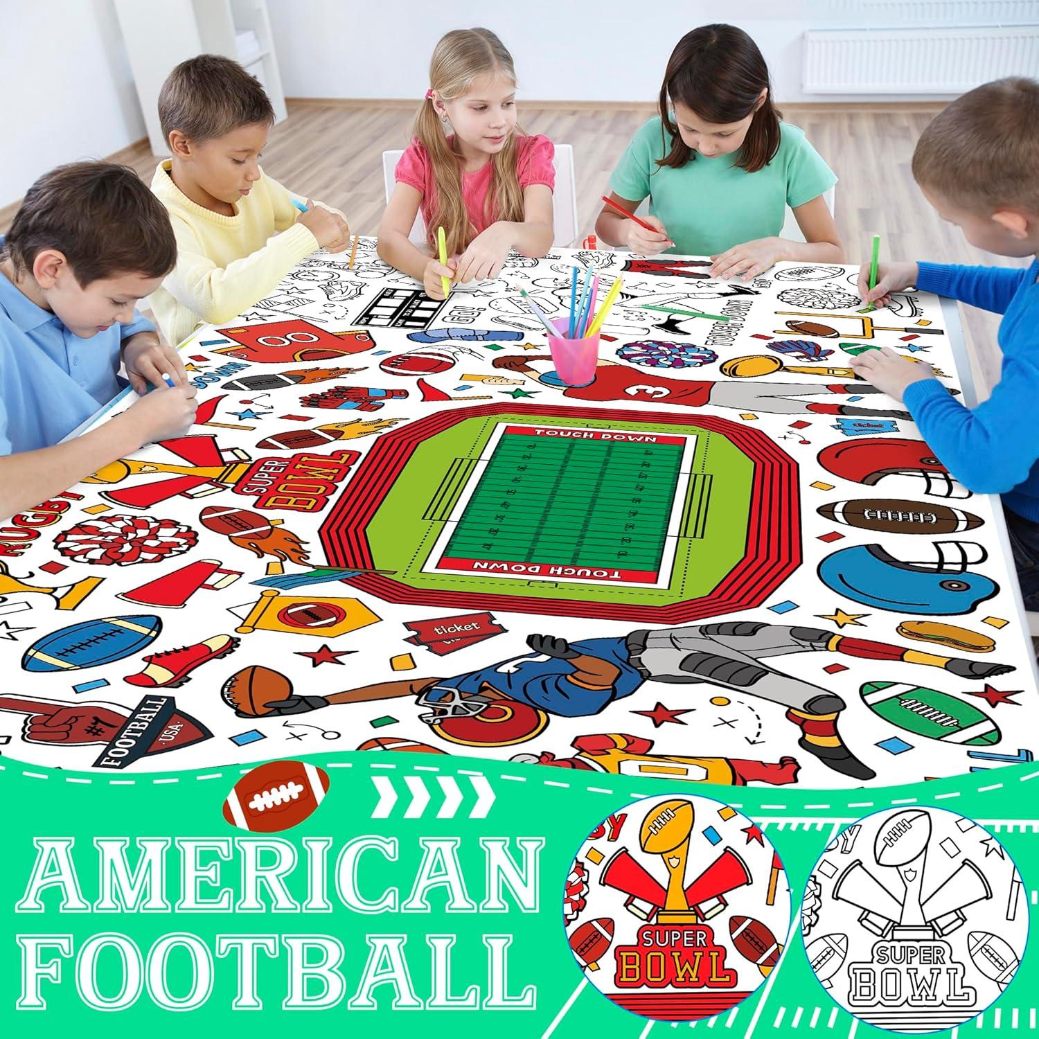 image:imageOHOME Giant Coloring Tablecloth Birthday Decorations Arts amp Crafts for Kids Ages 412Football