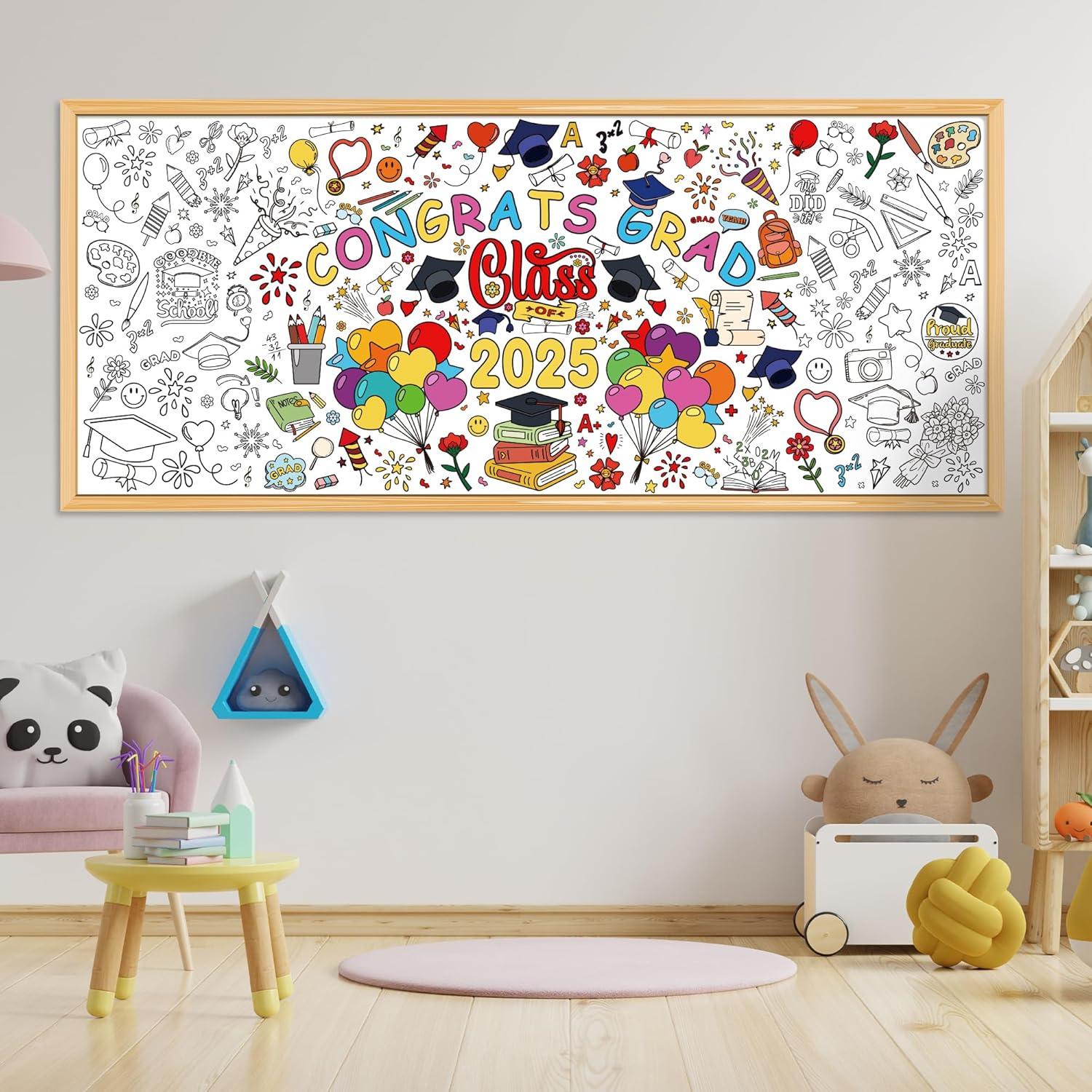 image:imageOHOME Giant Coloring Tablecloth Birthday Decorations Arts amp Crafts for Kids Ages 412Graduation