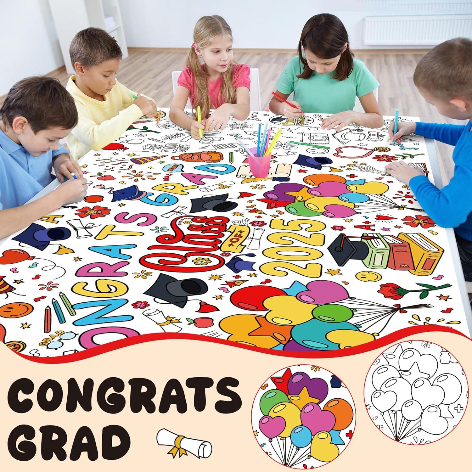 image:imageOHOME Giant Coloring Tablecloth Birthday Decorations Arts amp Crafts for Kids Ages 412Graduation