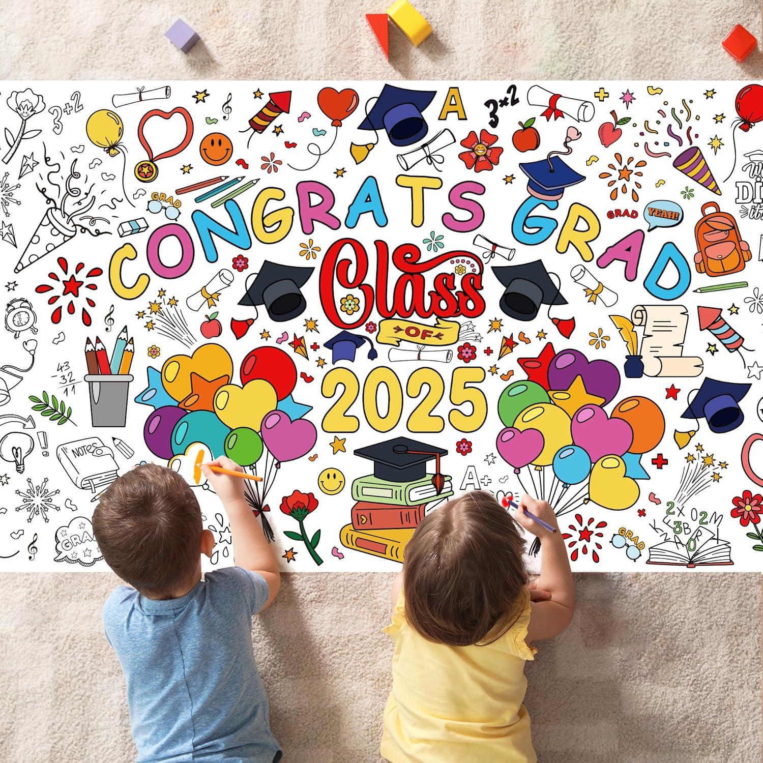 image:imageOHOME Giant Coloring Tablecloth Birthday Decorations Arts amp Crafts for Kids Ages 412Graduation