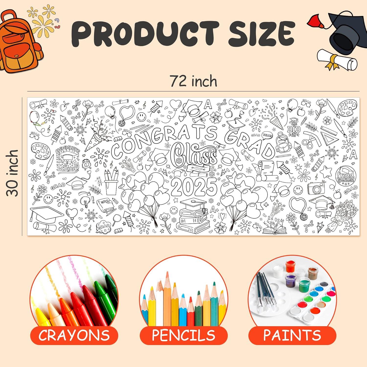 image:imageOHOME Giant Coloring Tablecloth Birthday Decorations Arts amp Crafts for Kids Ages 412Graduation