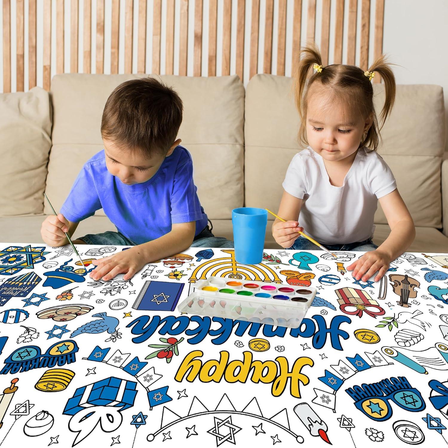 image:imageOHOME Giant Coloring Tablecloth Birthday Decorations Arts amp Crafts for Kids Ages 412Hanukkah