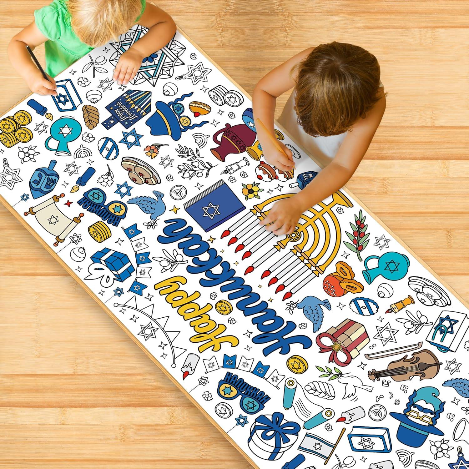 image:imageOHOME Giant Coloring Tablecloth Birthday Decorations Arts amp Crafts for Kids Ages 412Hanukkah