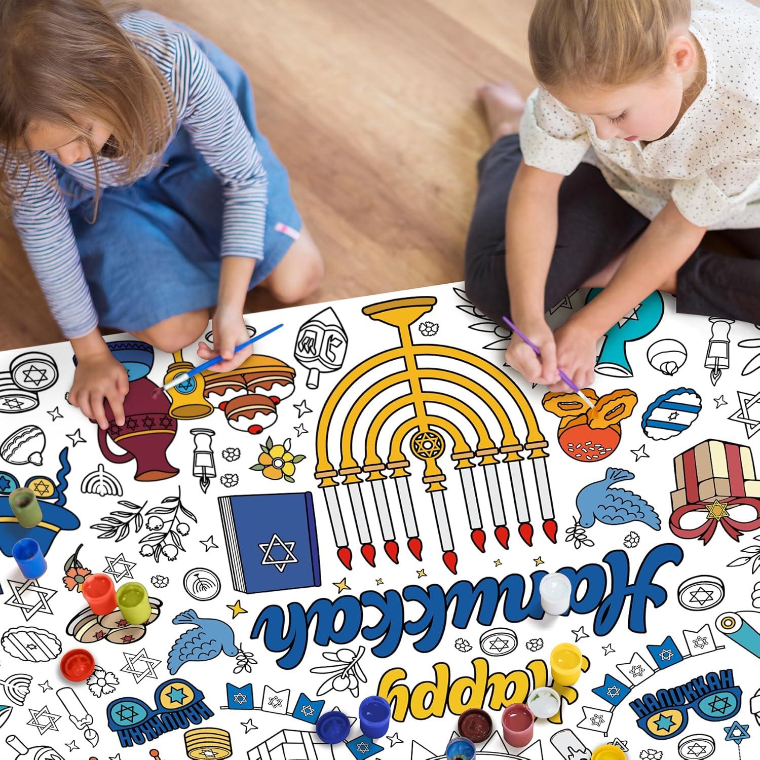 image:imageOHOME Giant Coloring Tablecloth Birthday Decorations Arts amp Crafts for Kids Ages 412Hanukkah