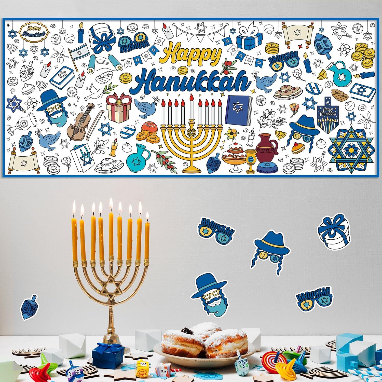image:imageOHOME Giant Coloring Tablecloth Birthday Decorations Arts amp Crafts for Kids Ages 412Hanukkah