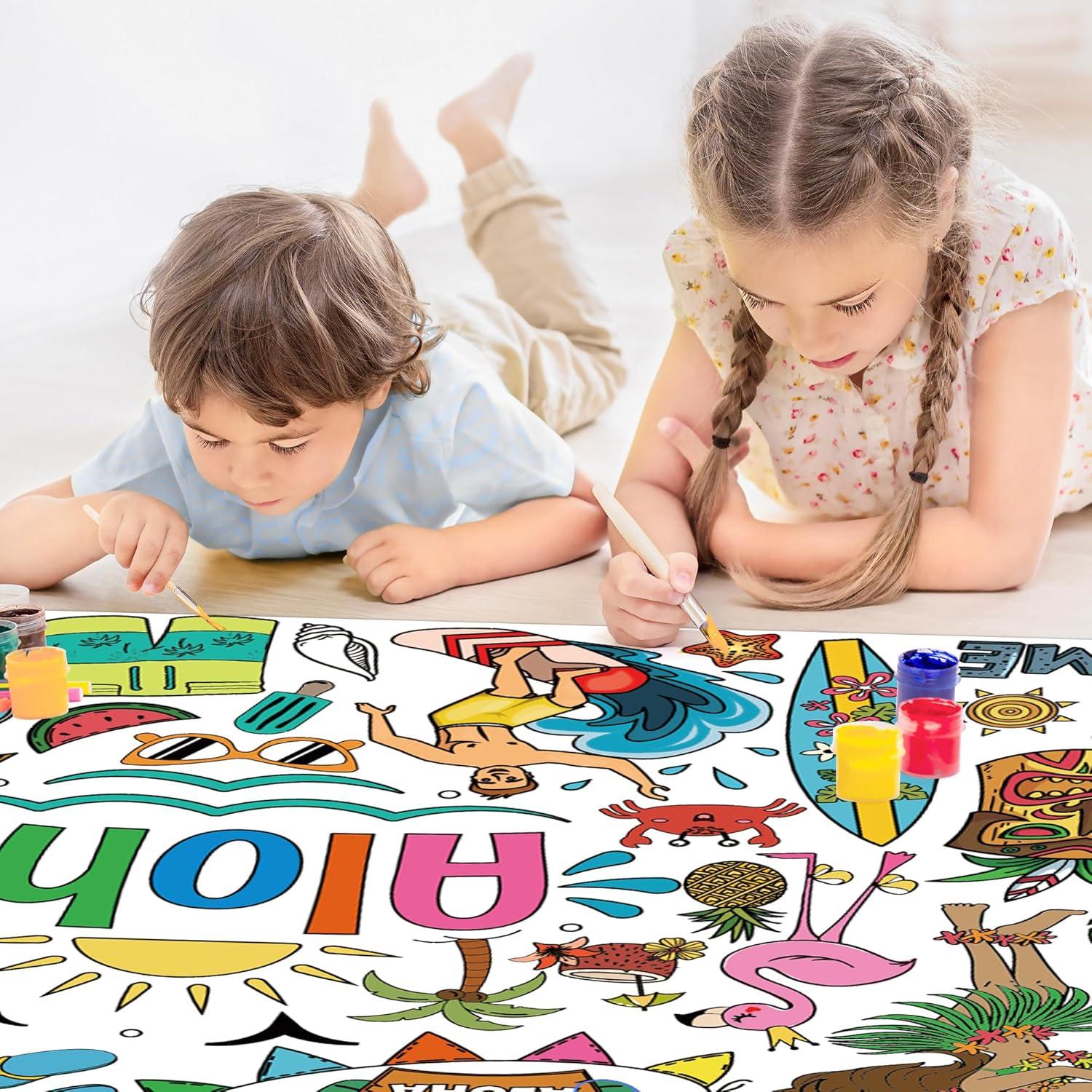 image:imageOHOME Giant Coloring Tablecloth Birthday Decorations Arts amp Crafts for Kids Ages 412Hawaiian