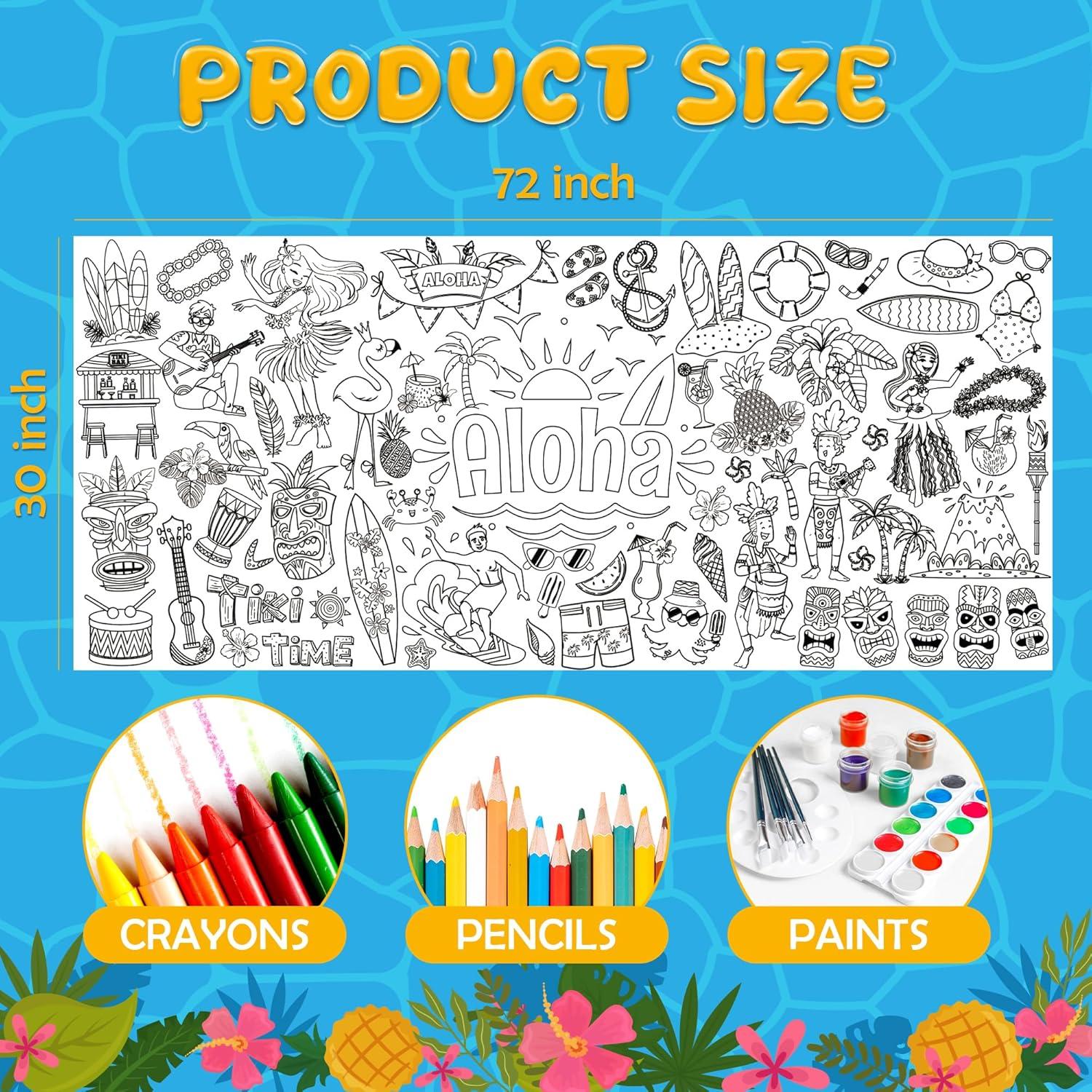 image:imageOHOME Giant Coloring Tablecloth Birthday Decorations Arts amp Crafts for Kids Ages 412Hawaiian