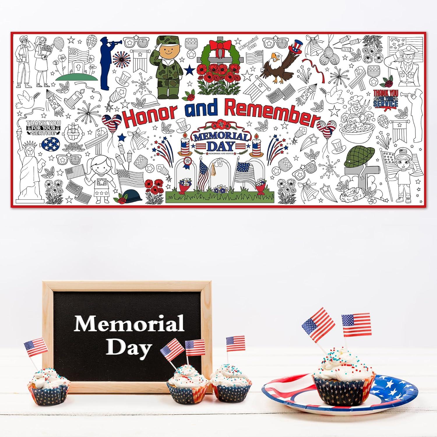 image:imageOHOME Giant Coloring Tablecloth  Birthday Decorations  Arts amp Crafts for Kids Ages 412Memorial Day