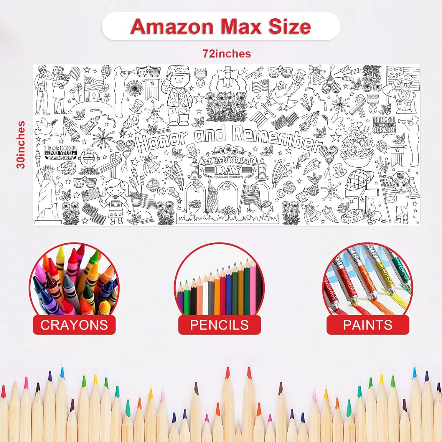 image:imageOHOME Giant Coloring Tablecloth  Birthday Decorations  Arts amp Crafts for Kids Ages 412Memorial Day