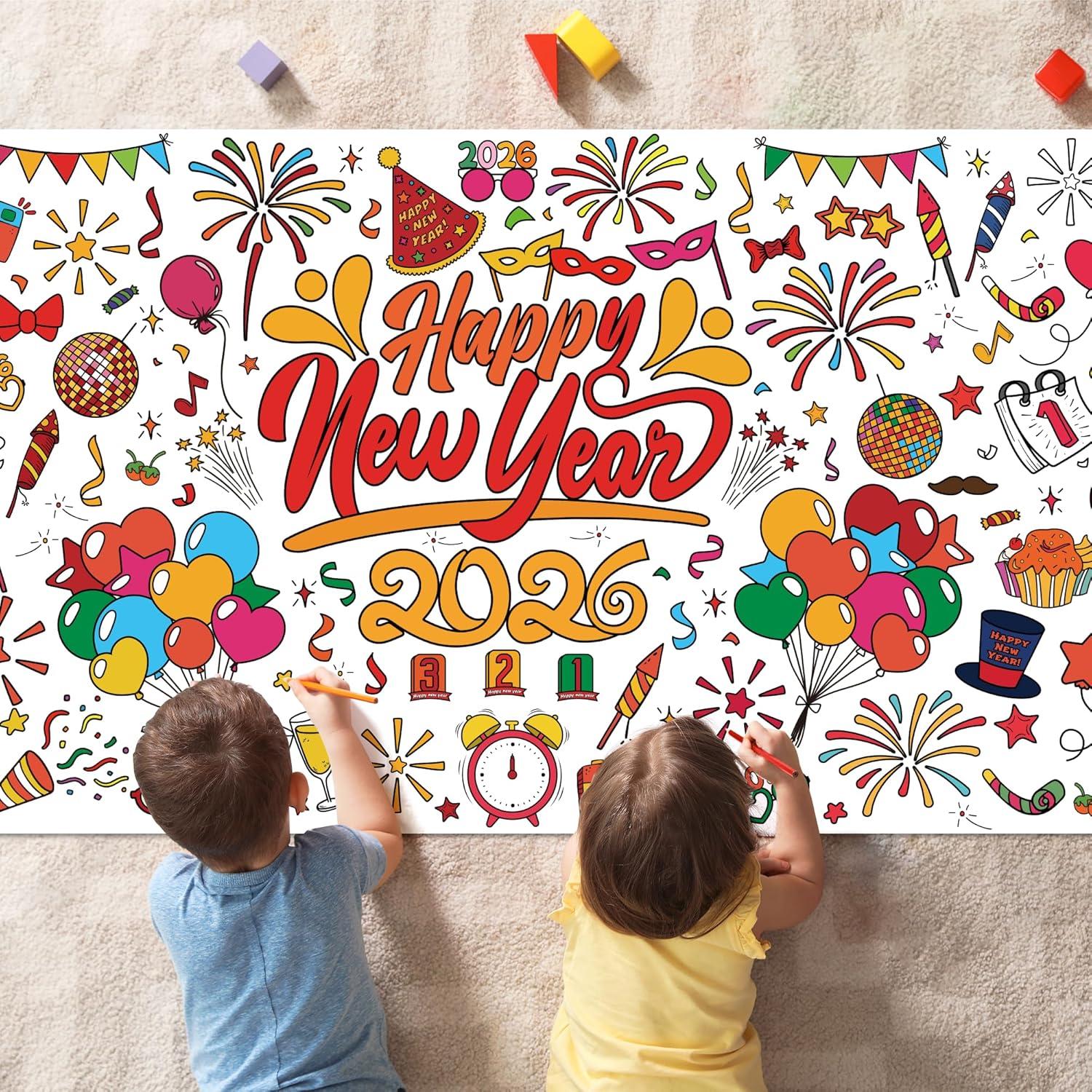 image:imageOHOME Giant Coloring Tablecloth Birthday Decorations Arts amp Crafts for Kids Ages 412New Year