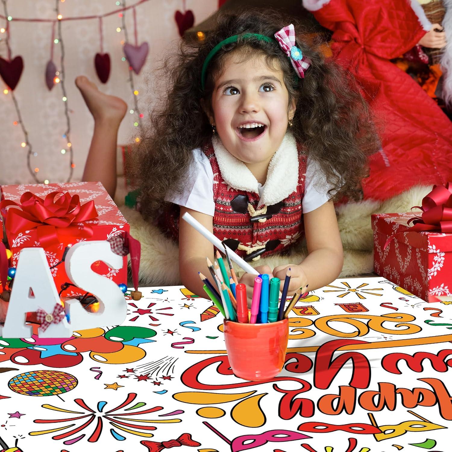image:imageOHOME Giant Coloring Tablecloth Birthday Decorations Arts amp Crafts for Kids Ages 412New Year