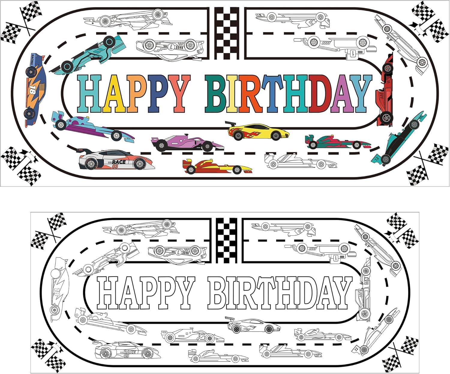 image:imageOHOME Giant Coloring Tablecloth  Birthday Decorations  Arts amp Crafts for Kids Ages 412Race Car