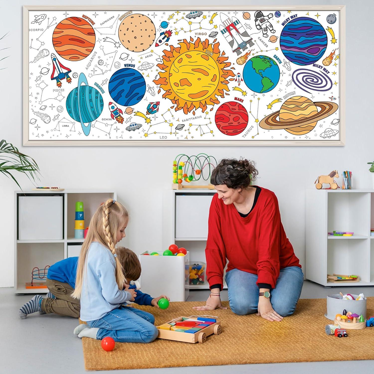 image:imageOHOME Giant Coloring Tablecloth  Birthday Decorations  Arts amp Crafts for Kids Ages 412Space