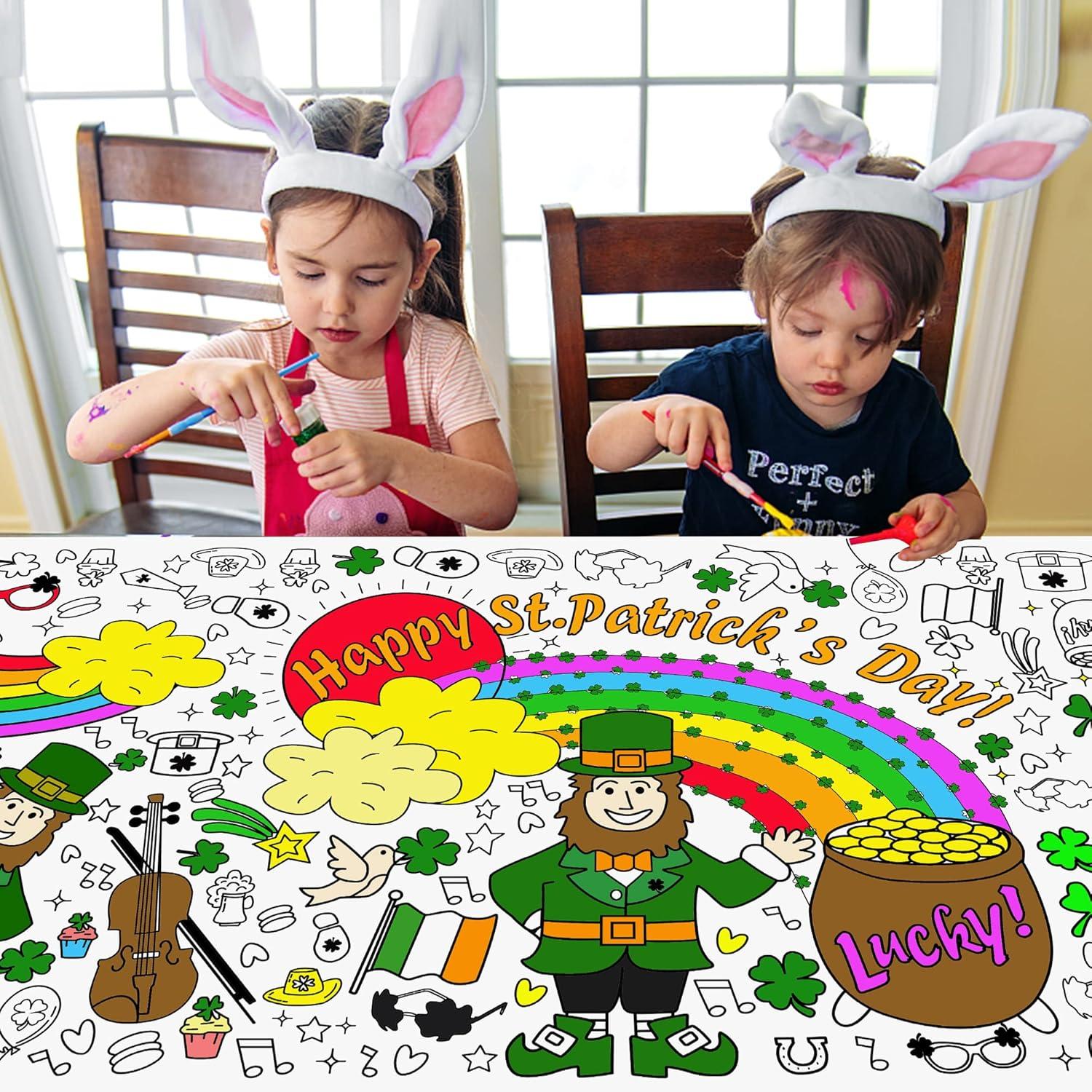 image:imageOHOME Giant Coloring Tablecloth  Birthday Decorations  Arts amp Crafts for Kids Ages 412St Patricks Day