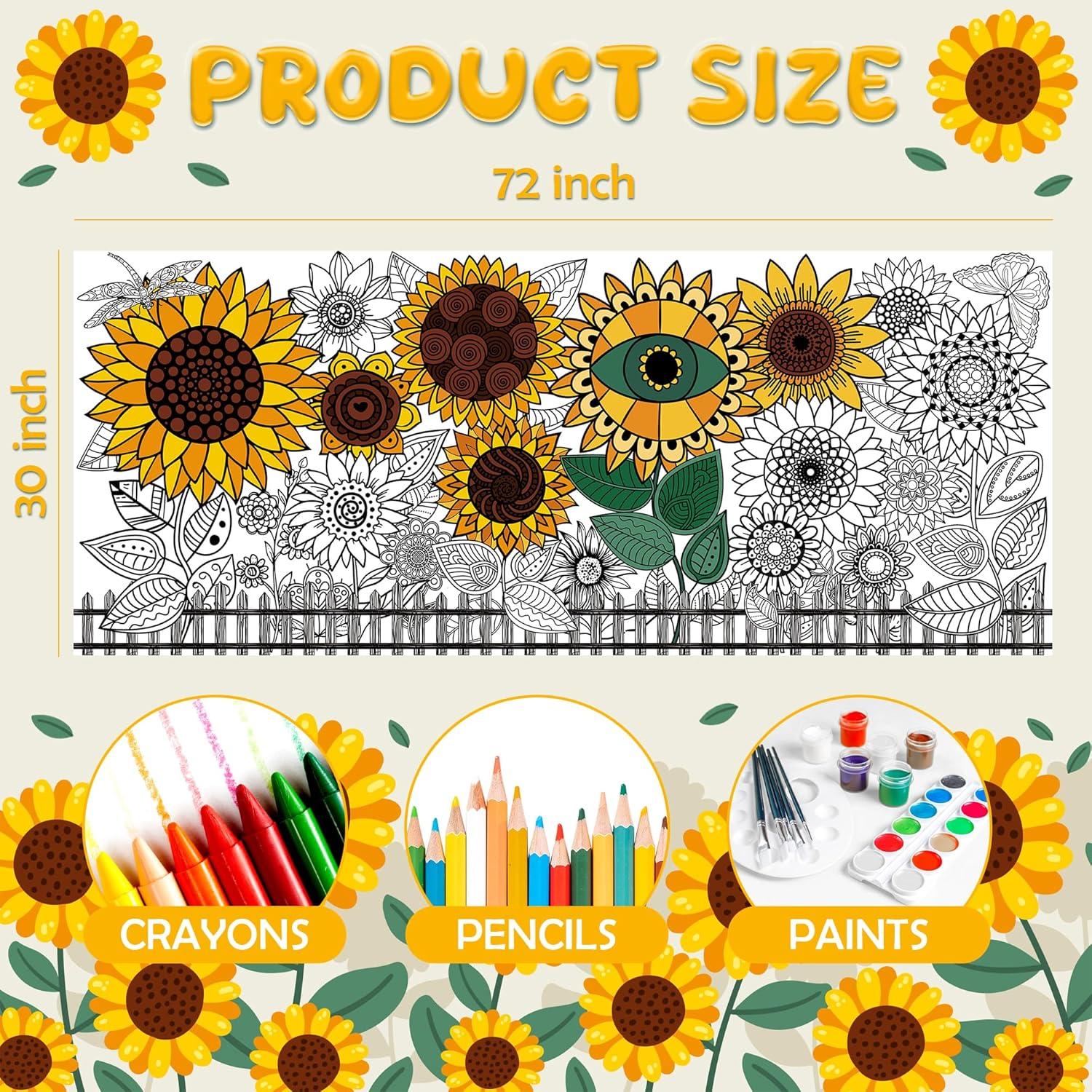 image:imageOHOME Giant Coloring Tablecloth Birthday Decorations Arts amp Crafts for Kids Ages 412Sunflower