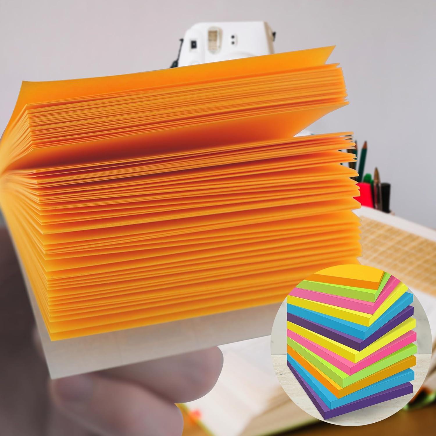image:imageOHOME Sticky Notes 12 Pads 3x3 Colorful SelfStick Post Notes Bulk Office Desk Accessories Teacher Classroom Must HavesAesthetic School Supplies for HomeEaster Basket StuffersSquare