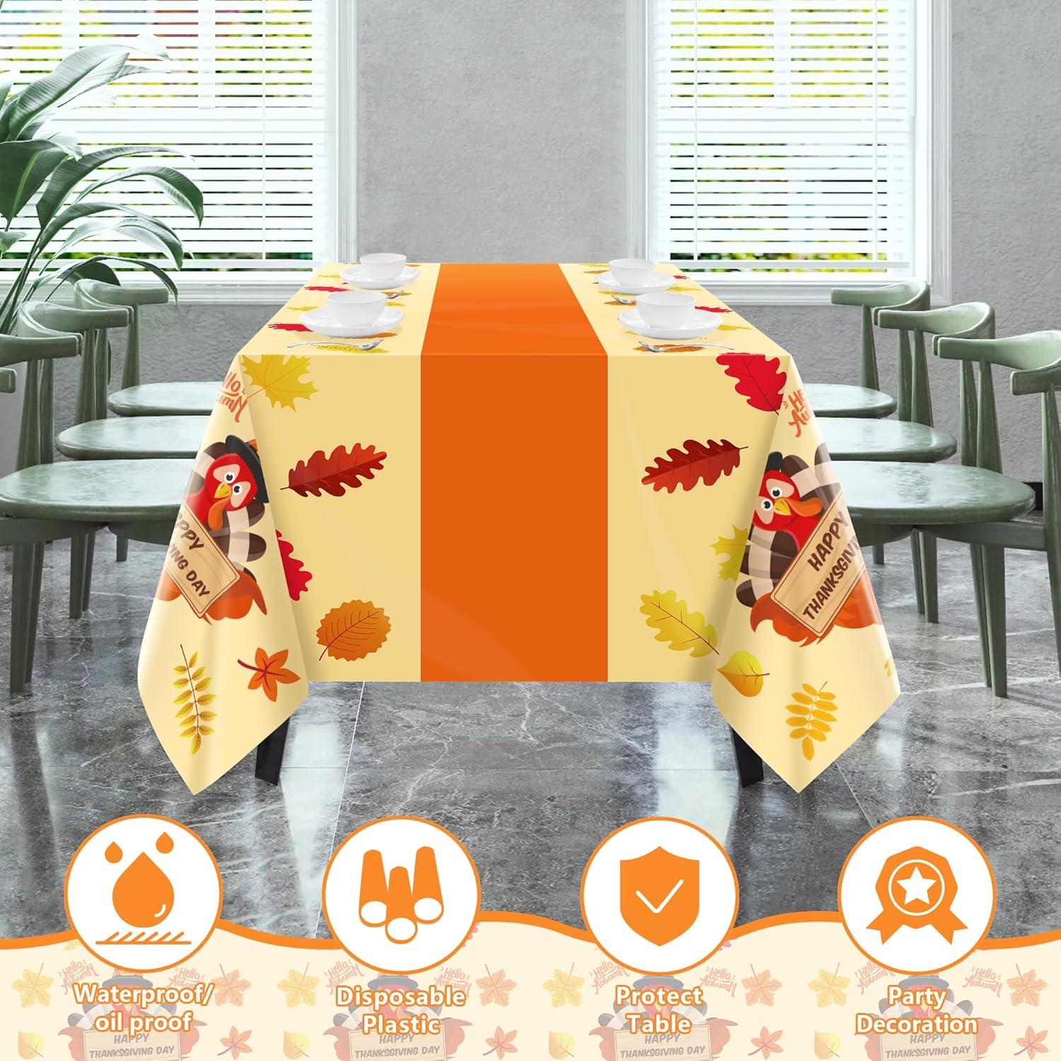 image:imageOHOME Thanksgiving Coloring Tablecloth with Thanksgiving Tablecloth