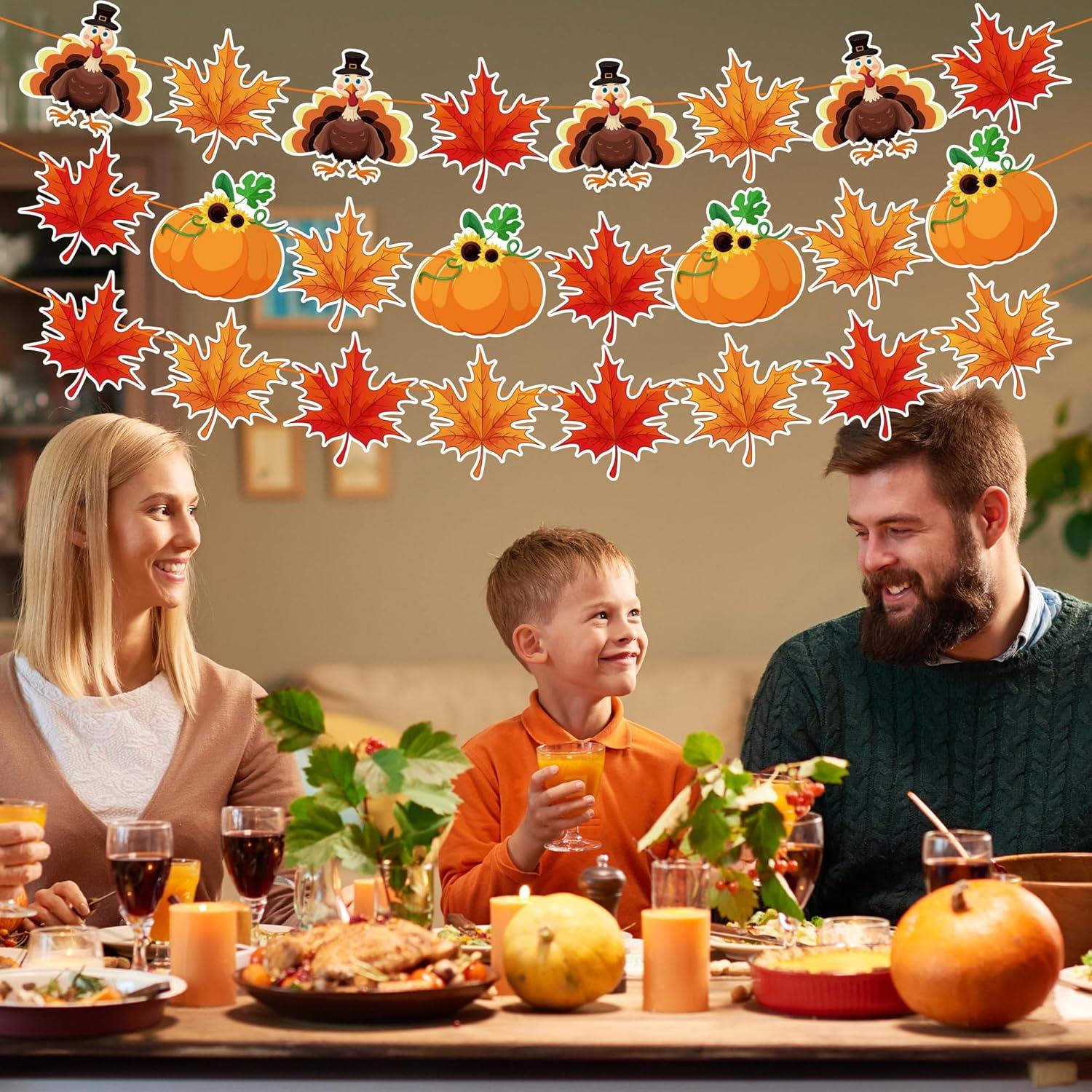 image:imageOHOME Thanksgiving Decorative Stickers and Garland Stickers Garland Orange Brown Paper Cardstock Rectangular