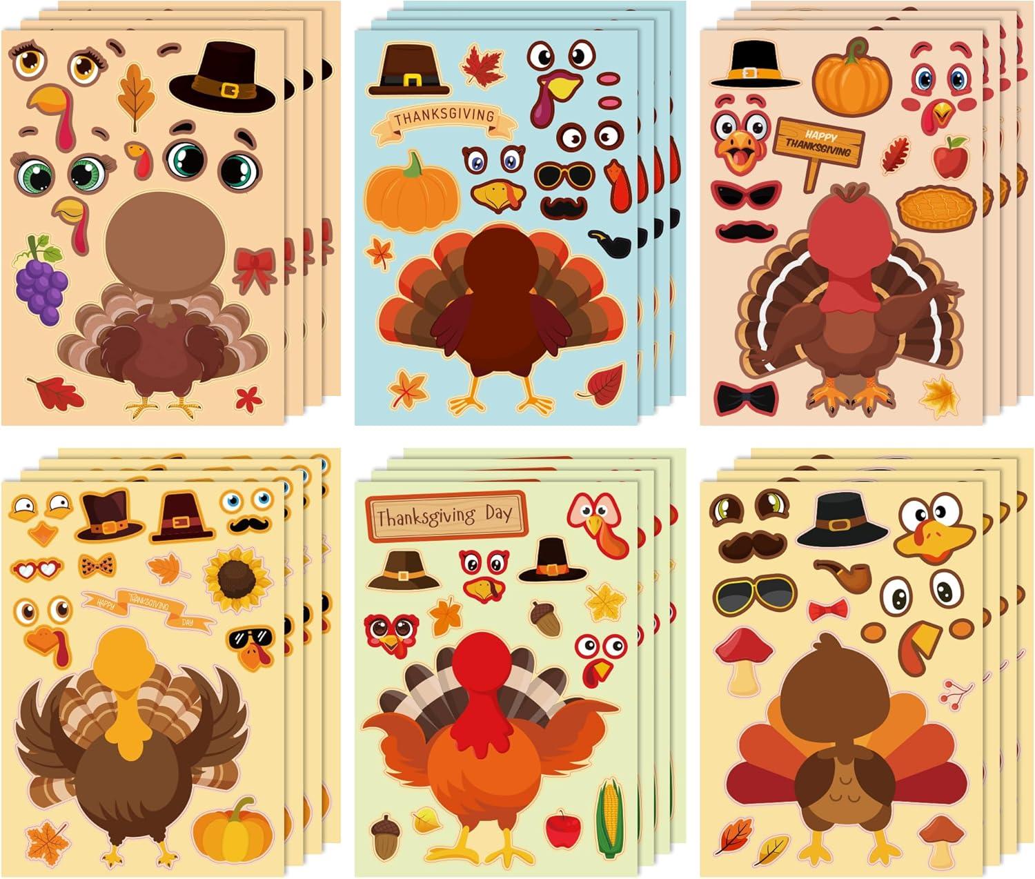 image:imageOHOME Thanksgiving Stickers amp Coloring Rectangular Plastic Tablecloth