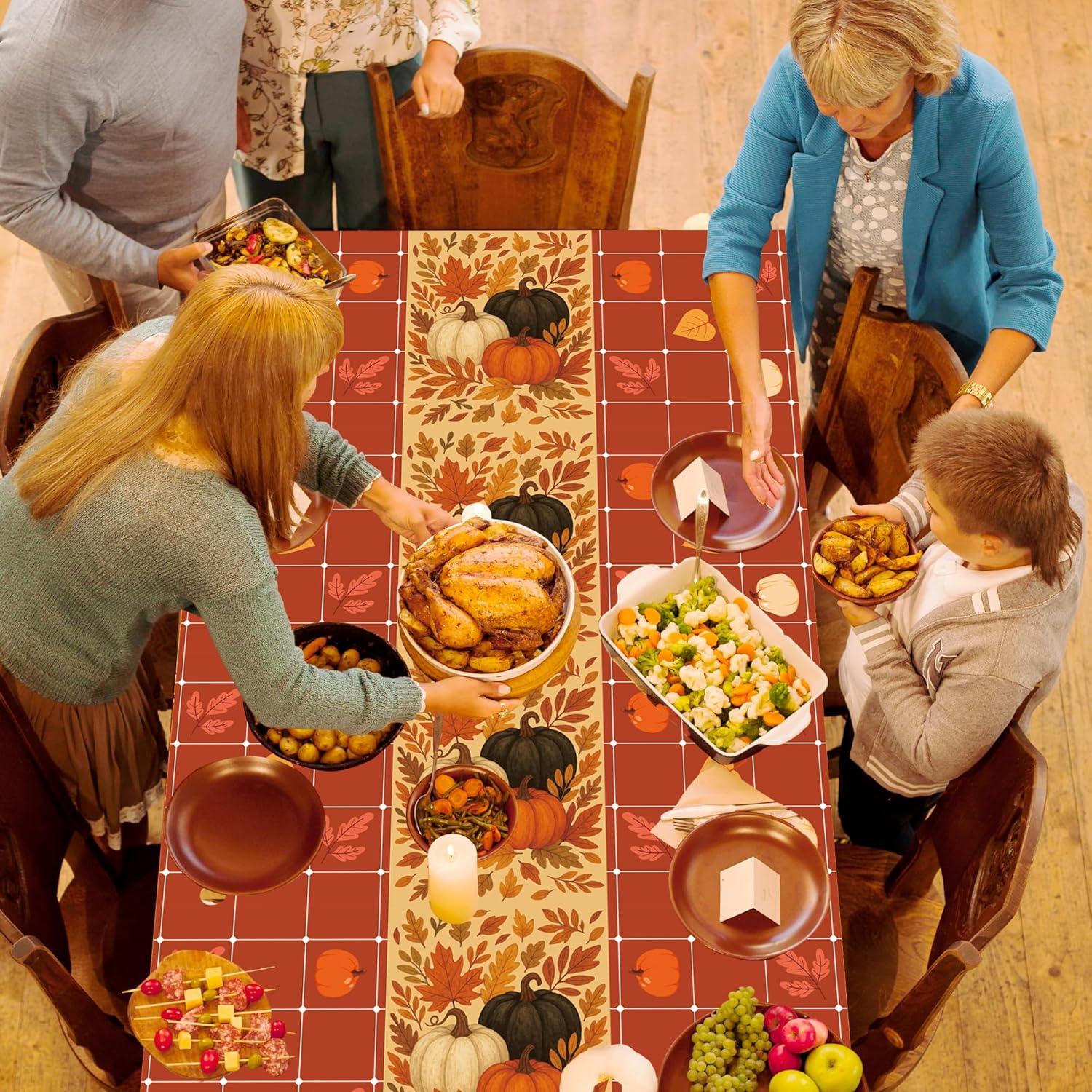 image:imageOHOME Thanksgiving Tablecloth Thanksgiving Decorations Friendsgiving Table Decor for Party Favors Essentials Backdrop Outdoor Indoor52x872 Pack