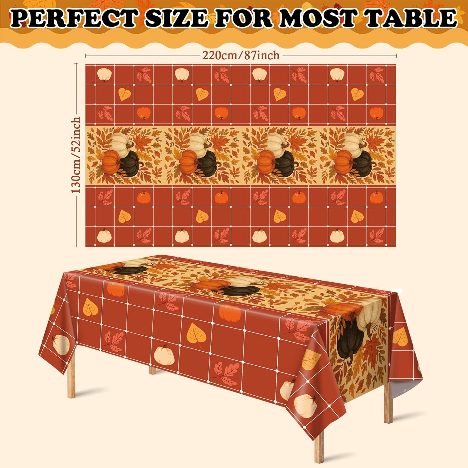 image:imageOHOME Thanksgiving Tablecloth Thanksgiving Decorations Friendsgiving Table Decor for Party Favors Essentials Backdrop Outdoor Indoor52x872 Pack