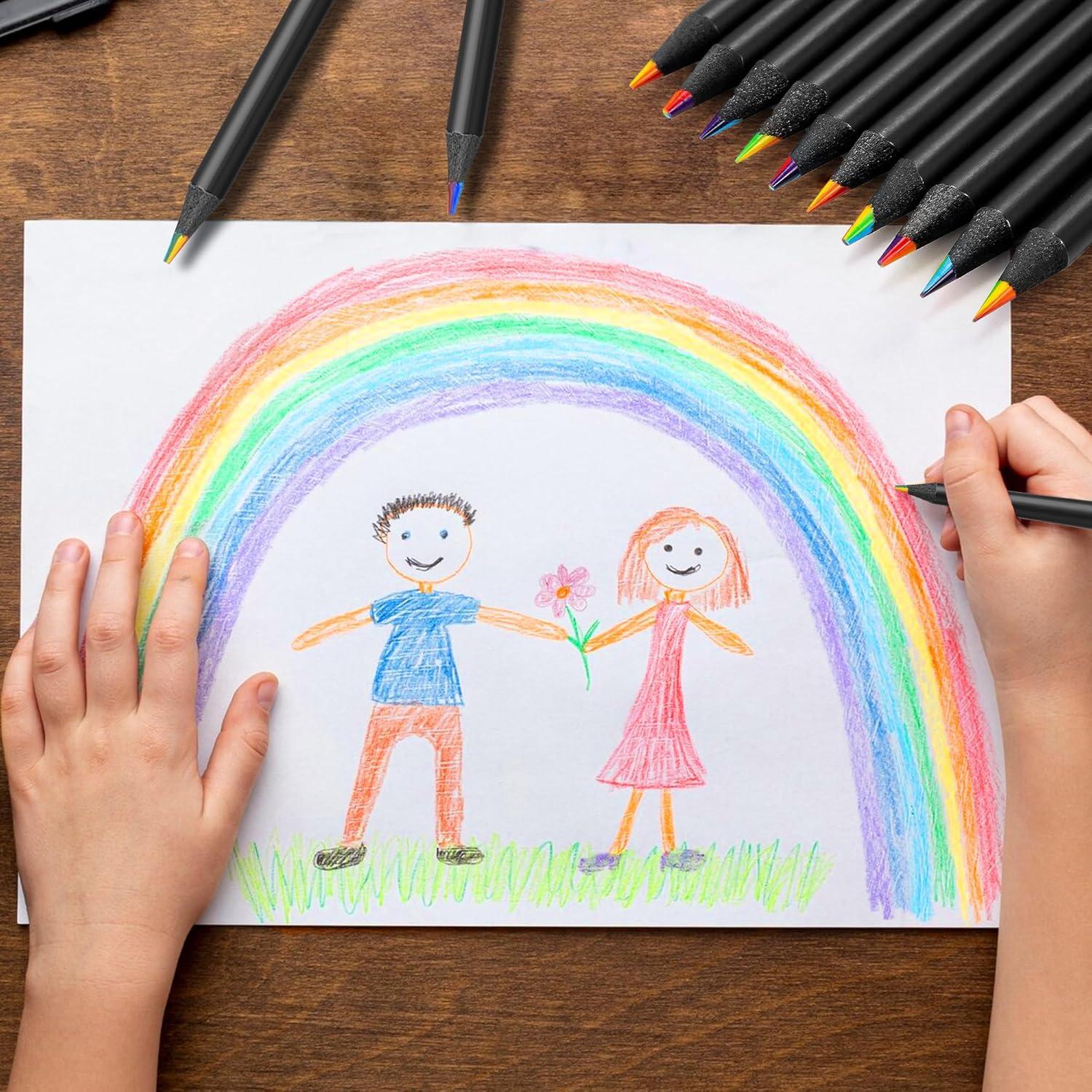 image:imageOHOME Valentines Day Gifts for Kids 12 Rainbow Colored Pencils Valentines Games Crafts for kidsArt Supplies Drawing Kit for Teen Girl Gift Trendy Stuff Easter Basket Stuffers